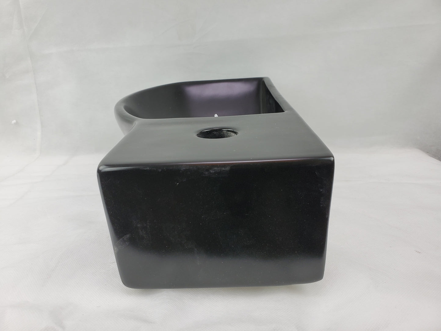 14.7-in. x 8.7-in. Rectangle Bathroom Vessel Sink Black Enamel Glaze