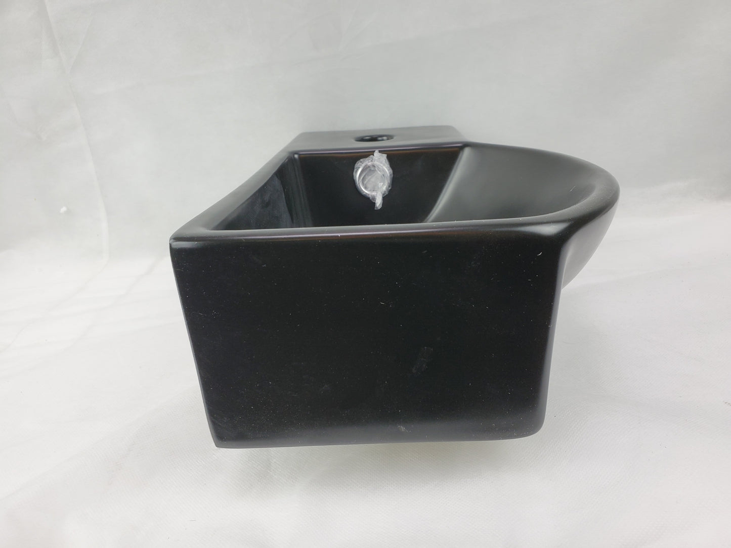 14.7-in. x 8.7-in. Rectangle Bathroom Vessel Sink Black Enamel Glaze