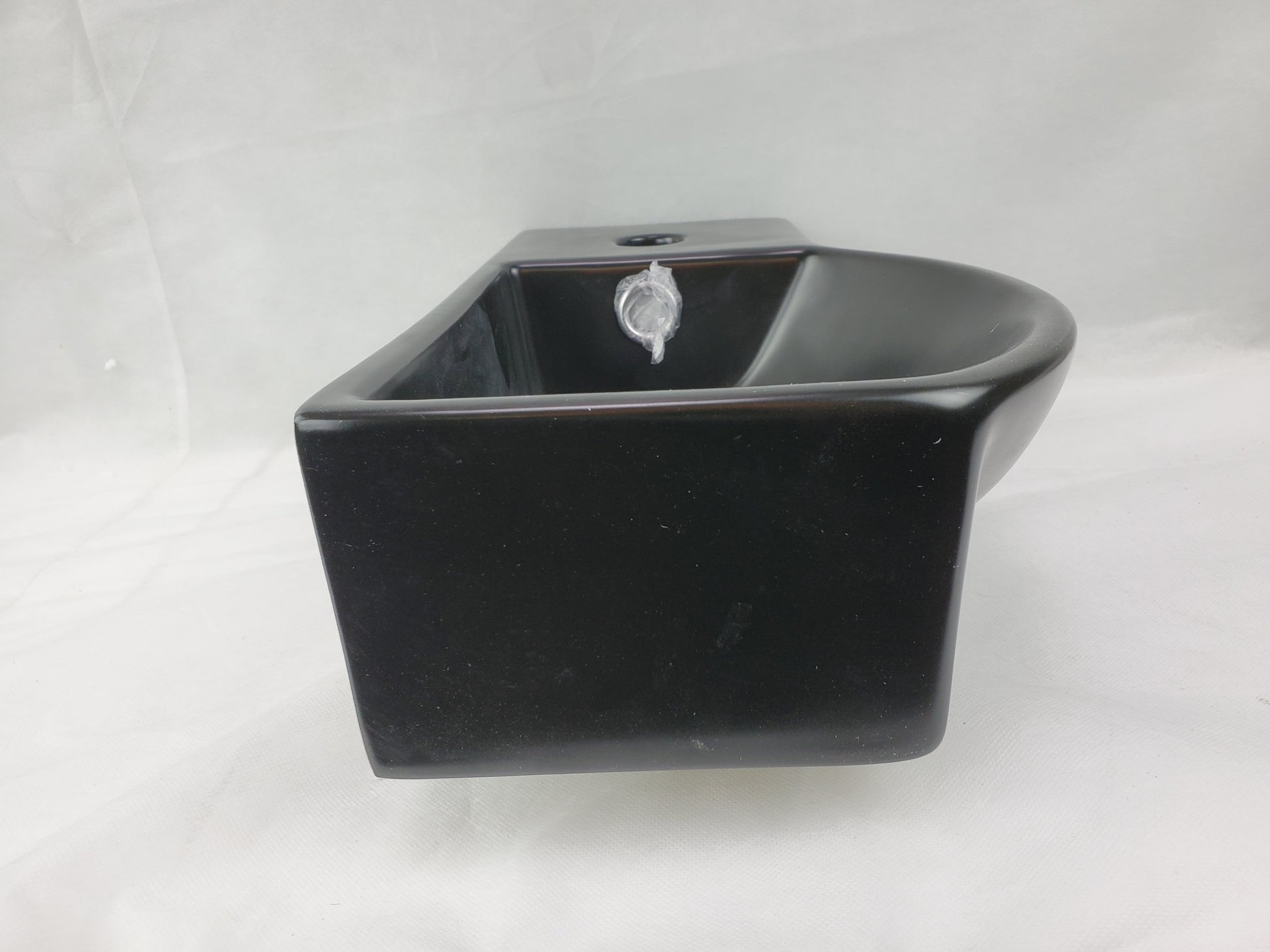 14.7-in. x 8.7-in. Rectangle Bathroom Vessel Sink Black Enamel Glaze