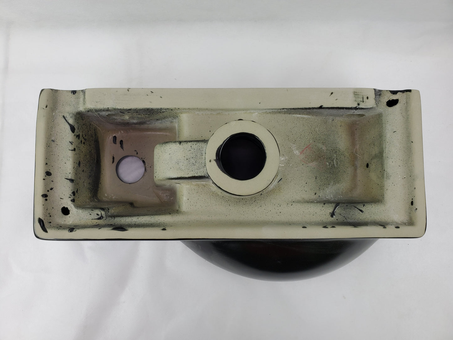 14.7-in. x 8.7-in. Rectangle Bathroom Vessel Sink Black Enamel Glaze