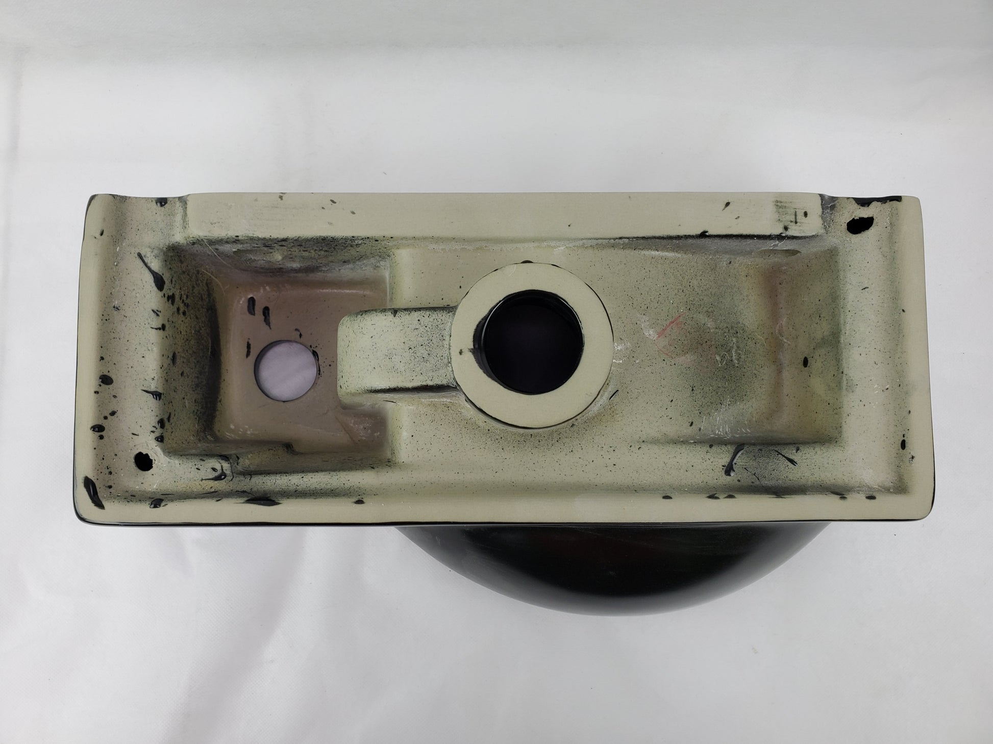 14.7-in. x 8.7-in. Rectangle Bathroom Vessel Sink Black Enamel Glaze