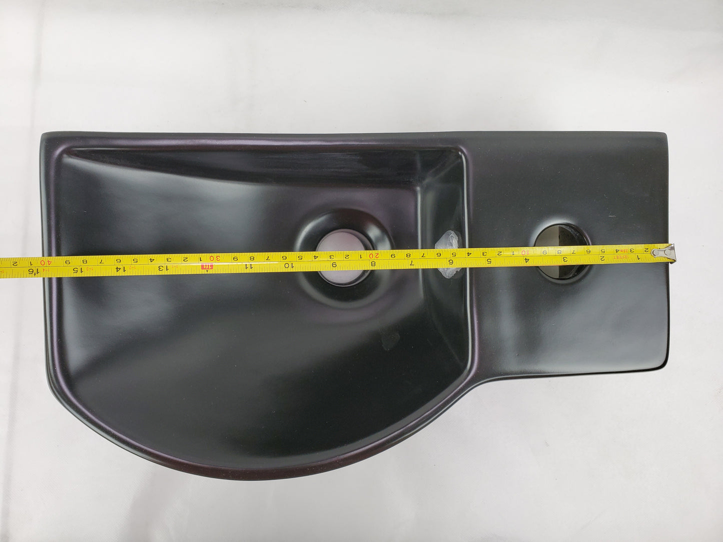 14.7-in. x 8.7-in. Rectangle Bathroom Vessel Sink Black Enamel Glaze