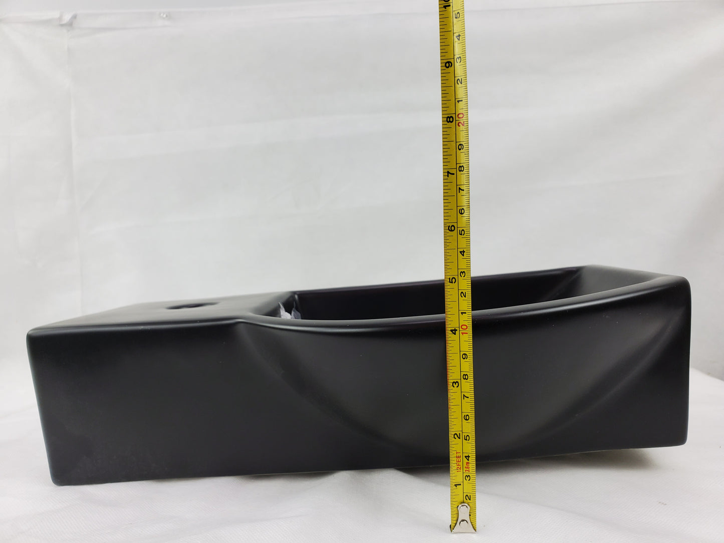 14.7-in. x 8.7-in. Rectangle Bathroom Vessel Sink Black Enamel Glaze