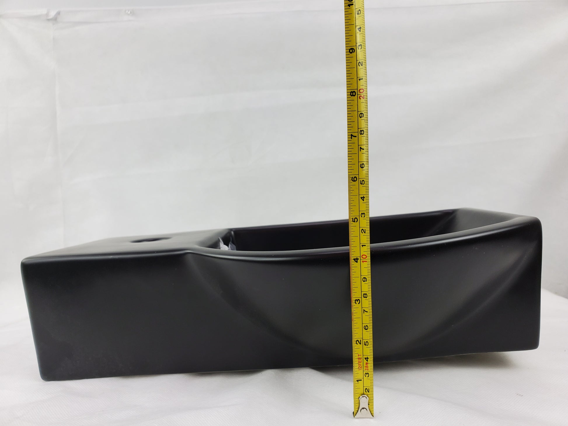 14.7-in. x 8.7-in. Rectangle Bathroom Vessel Sink Black Enamel Glaze
