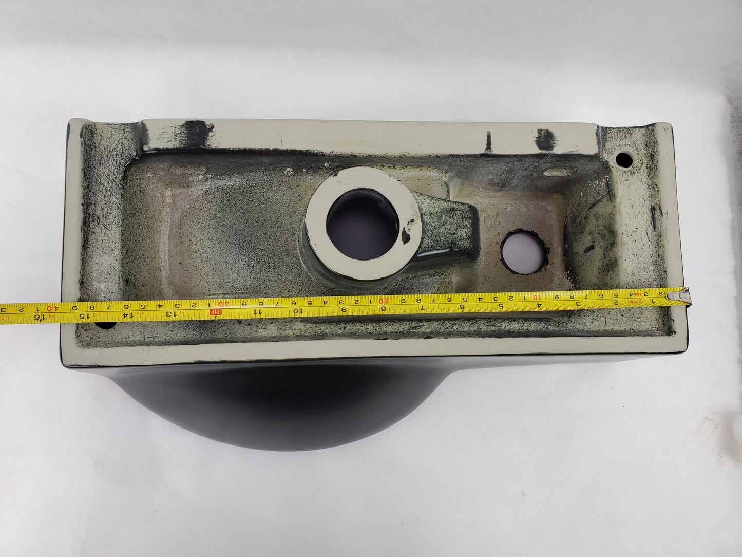 14.7-in. x 8.7-in. Rectangle Bathroom Vessel Sink Black Enamel Glaze