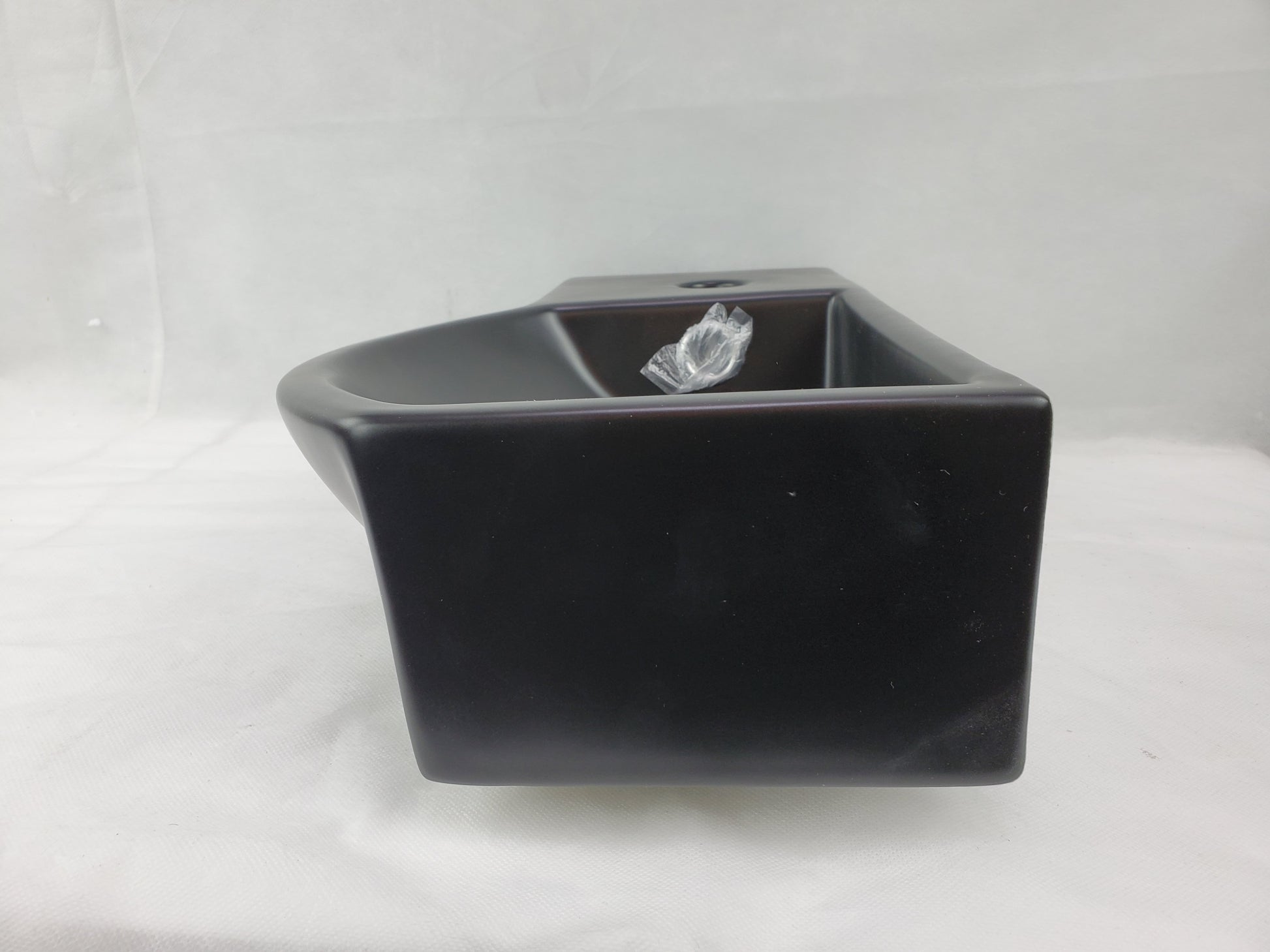 14.7-in. x 8.7-in. Rectangle Bathroom Vessel Sink Black Enamel Glaze