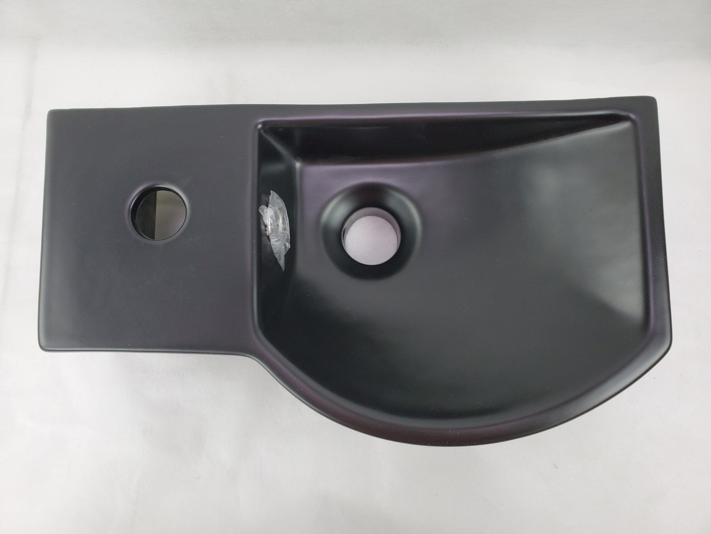 14.7-in. x 8.7-in. Rectangle Bathroom Vessel Sink Black Enamel Glaze