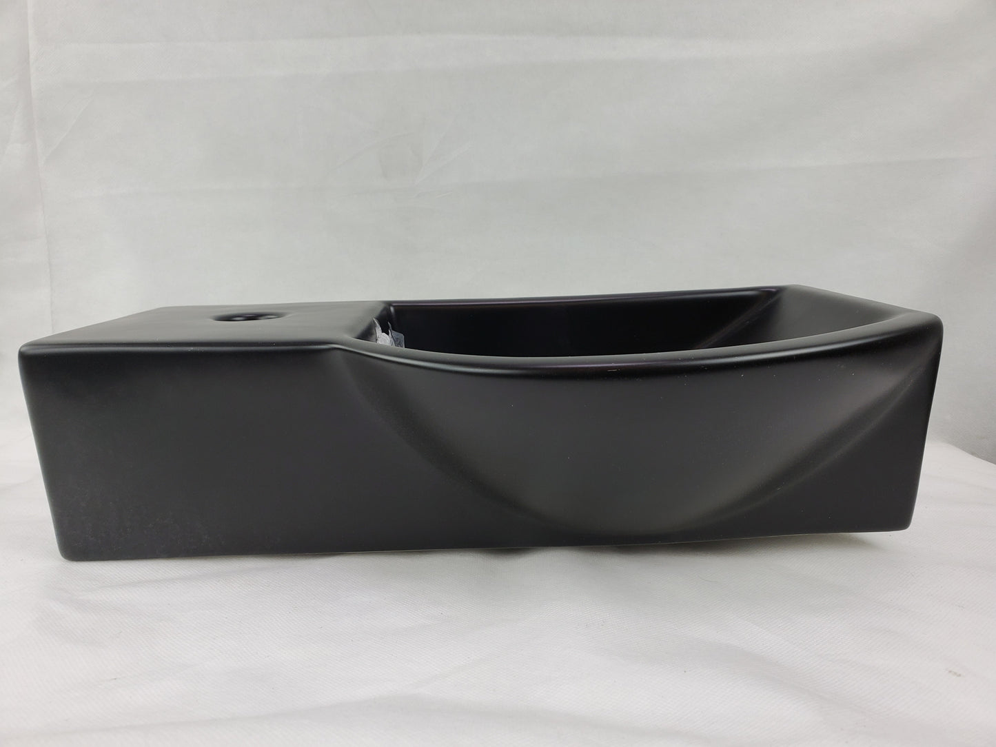 14.7-in. x 8.7-in. Rectangle Bathroom Vessel Sink Black Enamel Glaze
