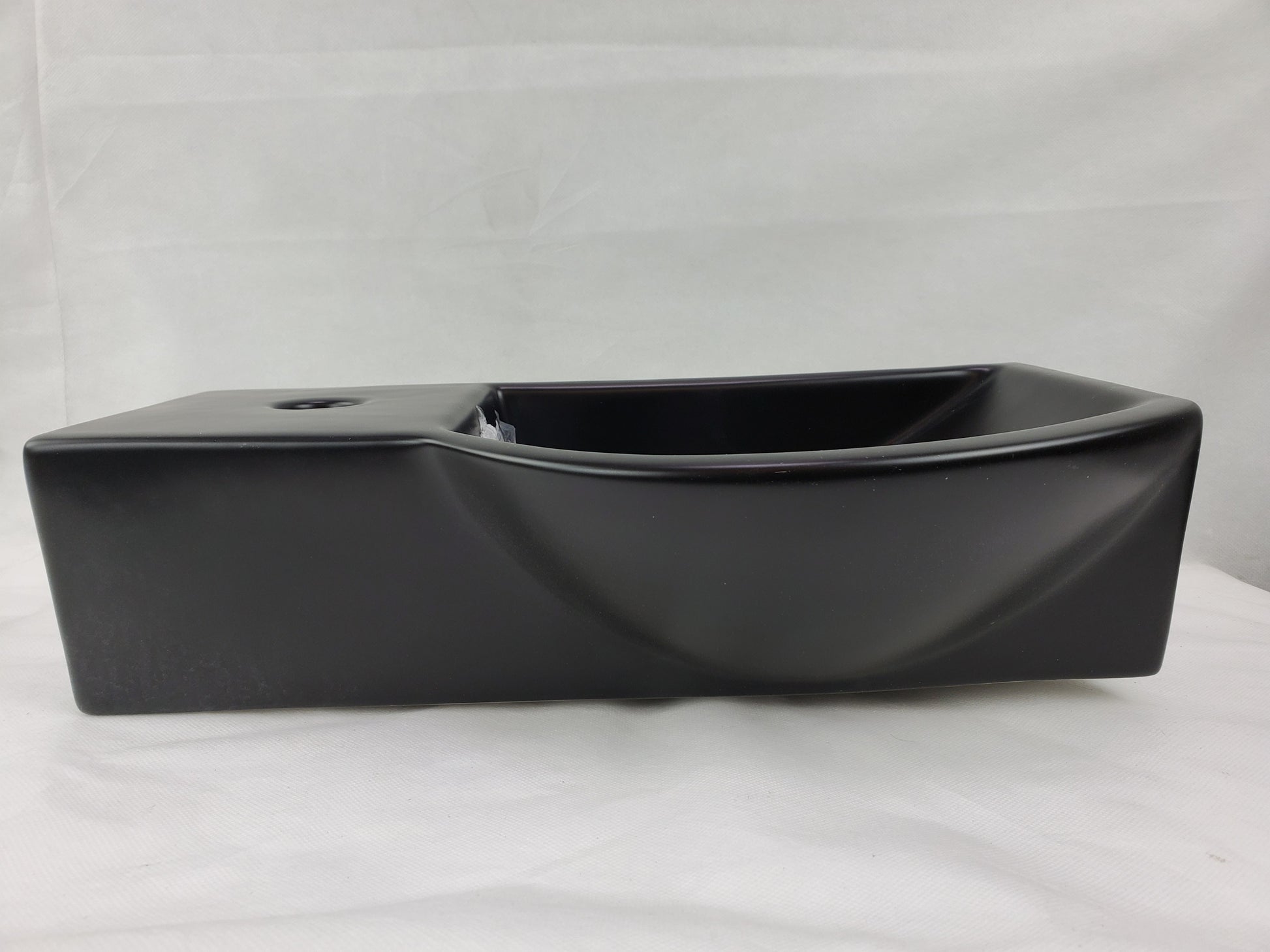 14.7-in. x 8.7-in. Rectangle Bathroom Vessel Sink Black Enamel Glaze