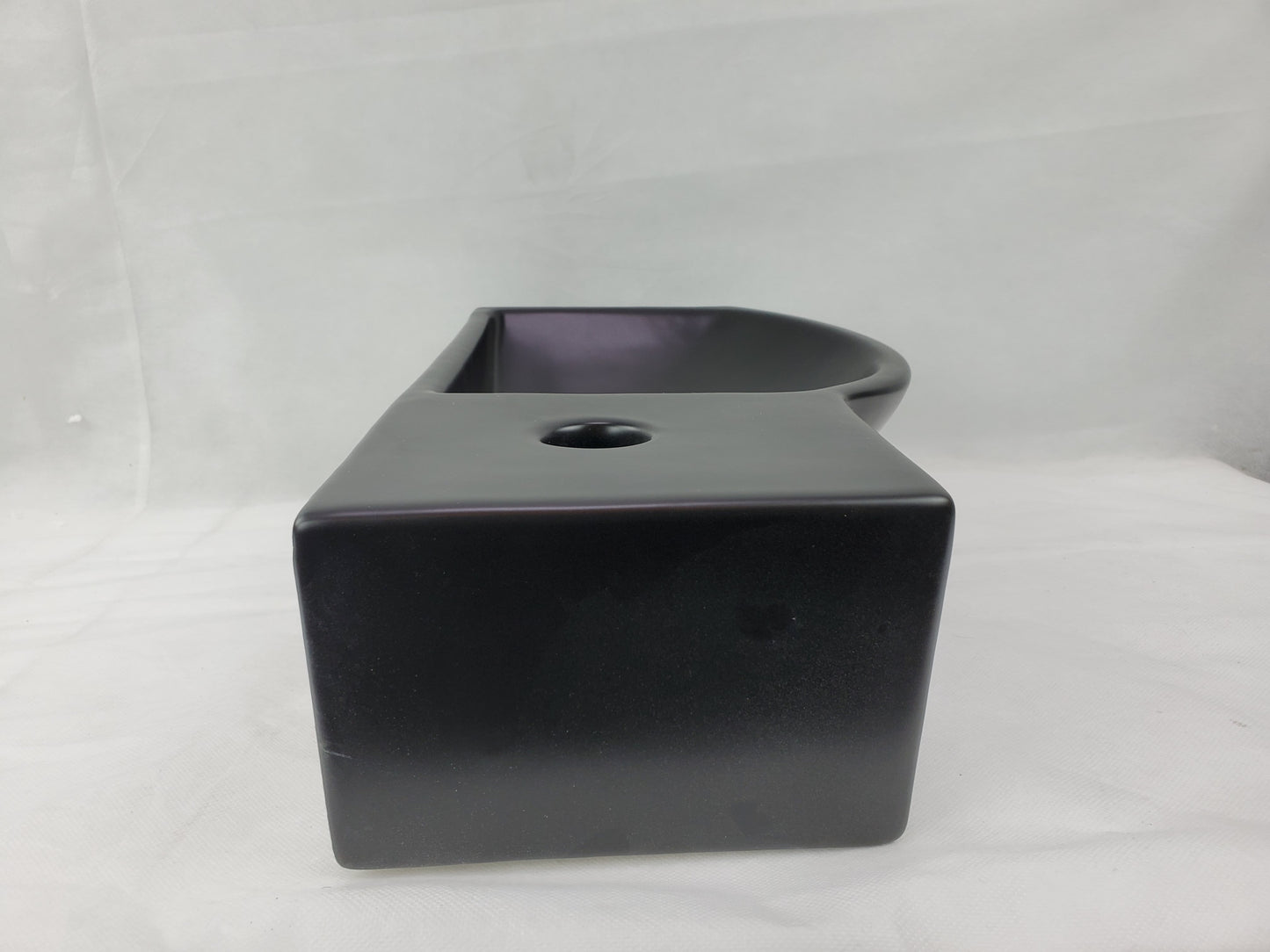 14.7-in. x 8.7-in. Rectangle Bathroom Vessel Sink Black Enamel Glaze