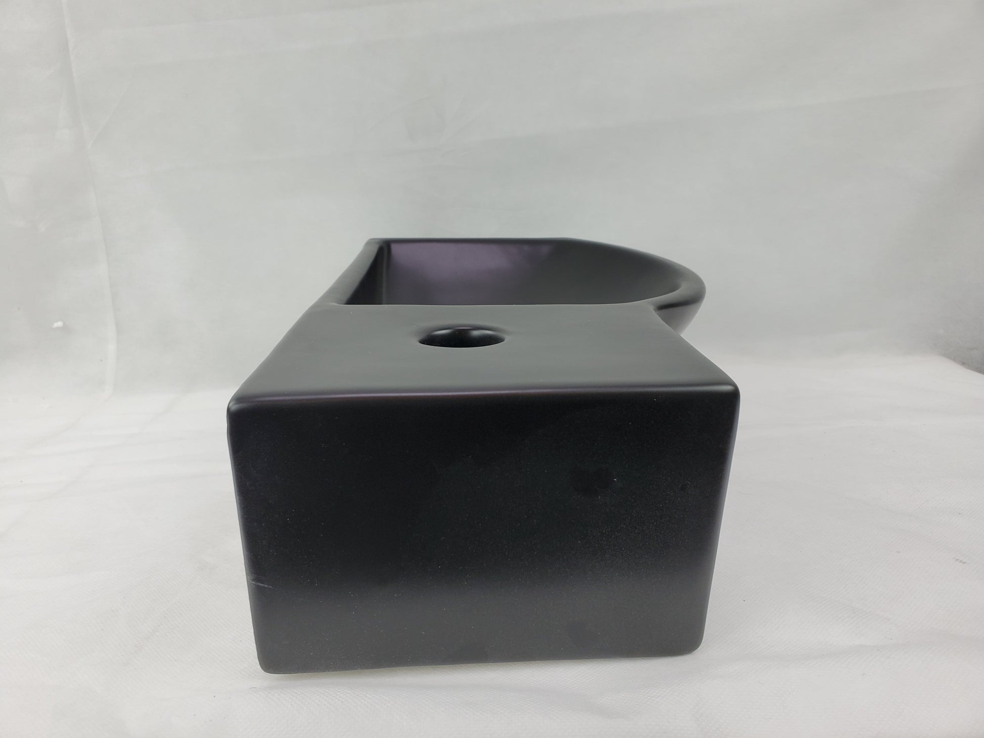 14.7-in. x 8.7-in. Rectangle Bathroom Vessel Sink Black Enamel Glaze