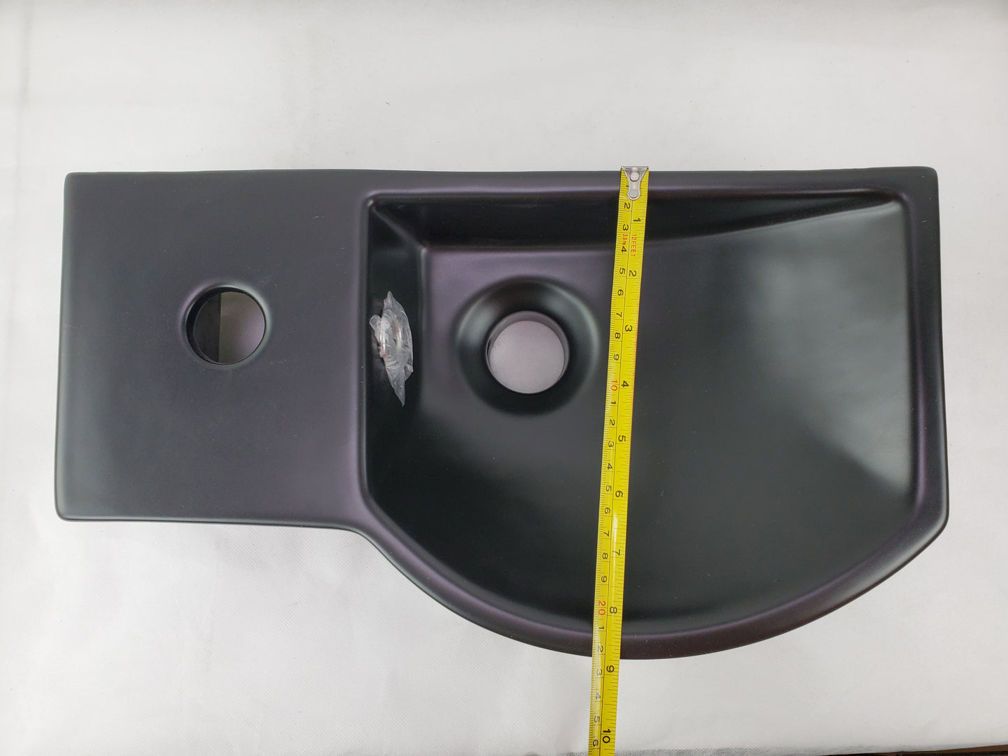 14.7-in. x 8.7-in. Rectangle Bathroom Vessel Sink Black Enamel Glaze