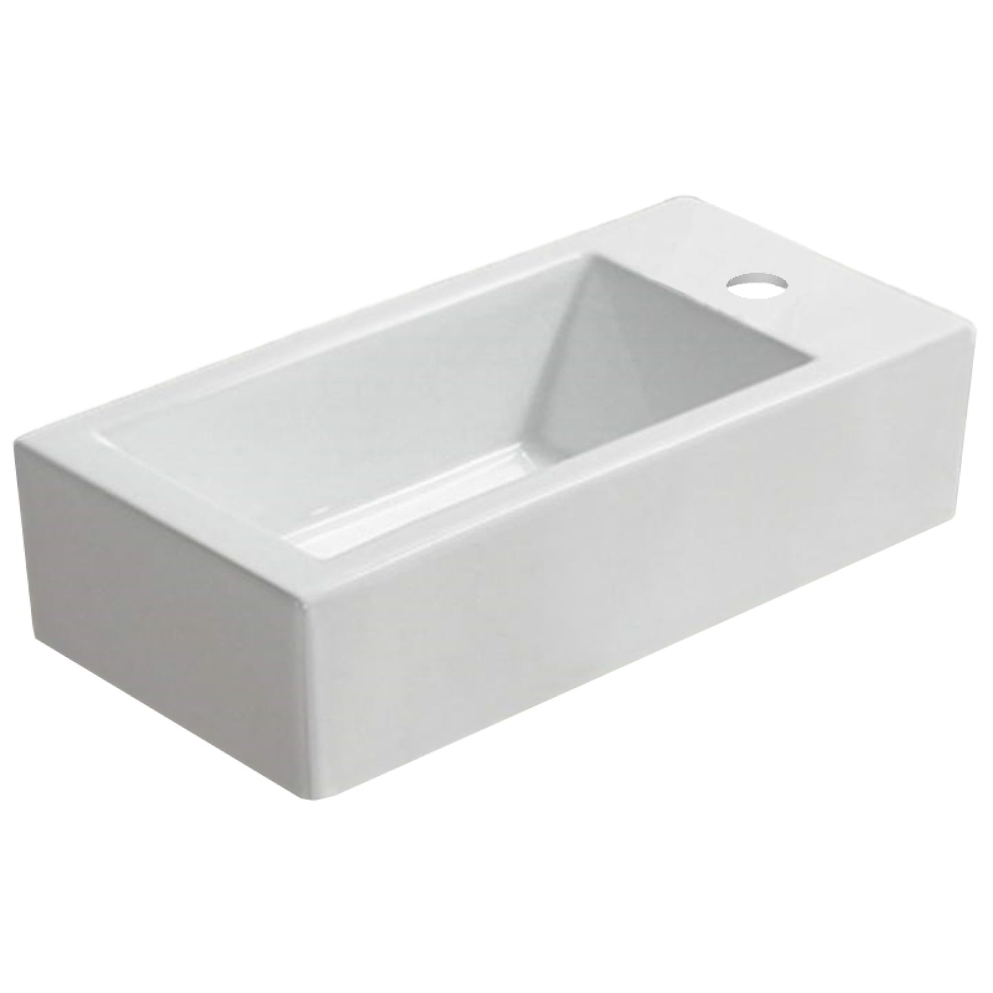 19.7-in. x 9.4-in. Rectangle Bathroom Vessel Sink White Enamel Glaze