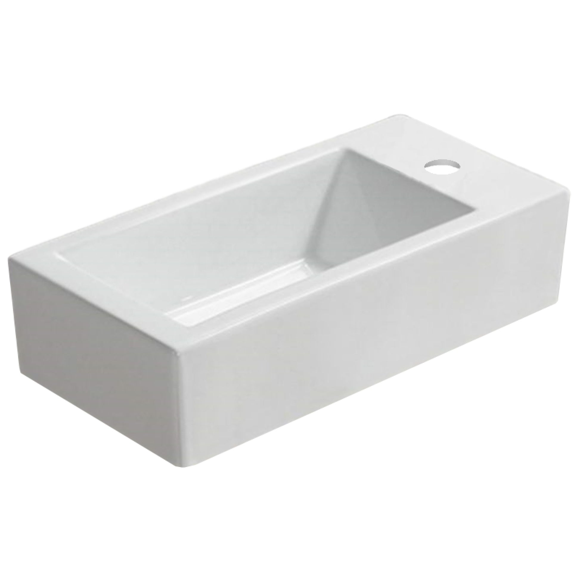19.7-in. x 9.4-in. Rectangle Bathroom Vessel Sink White Enamel Glaze