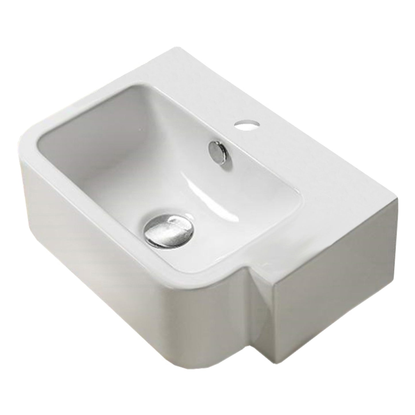 17.5-in. x 12.6-in. Rectangle Bathroom Vessel Sink White Enamel Glaze