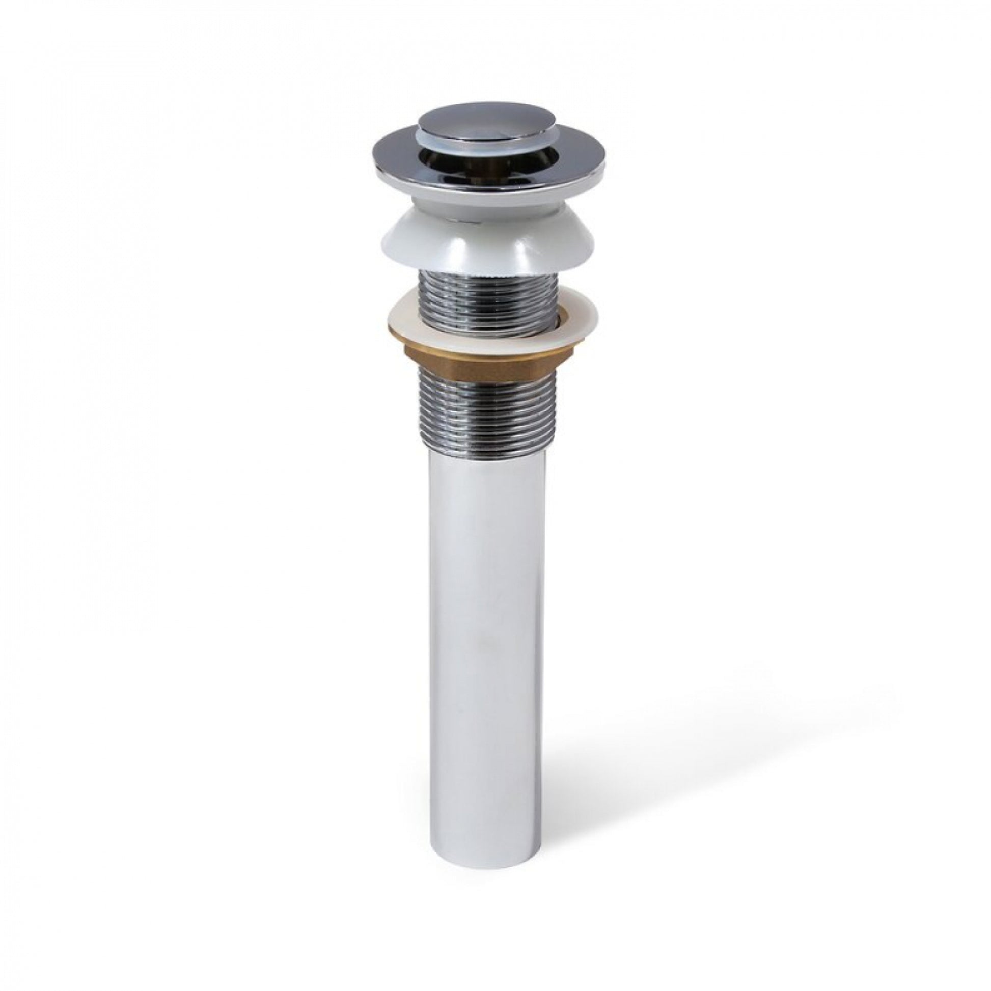 2.6 in. x 2.6 in. No Overflow Bathroom Sink Drain Chrome Stainless Steel