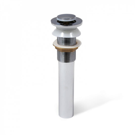 2.6 in. x 2.6 in. No Overflow Bathroom Sink Drain Chrome Stainless Steel