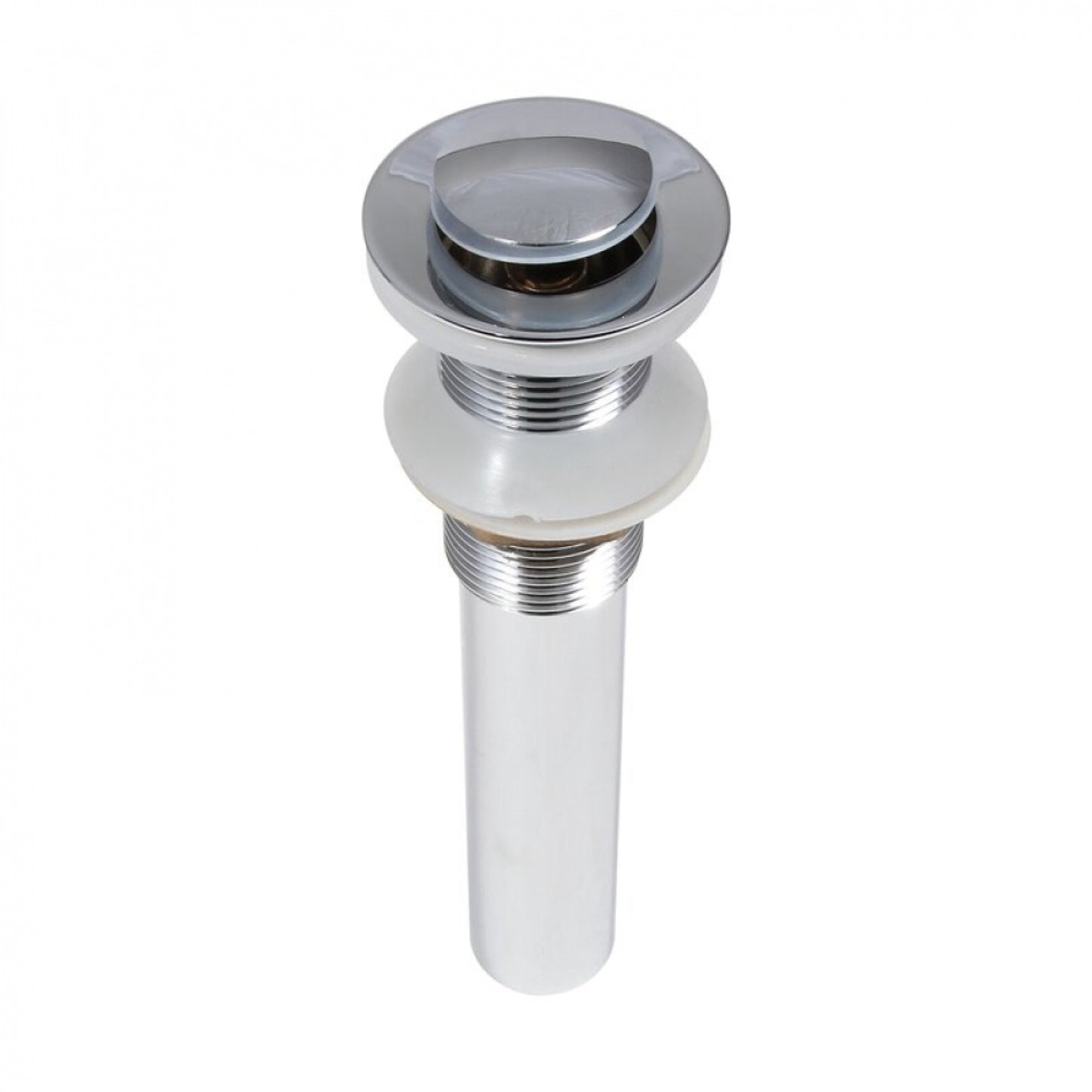 2.6 in. x 2.6 in. No Overflow Bathroom Sink Drain Chrome Stainless Steel