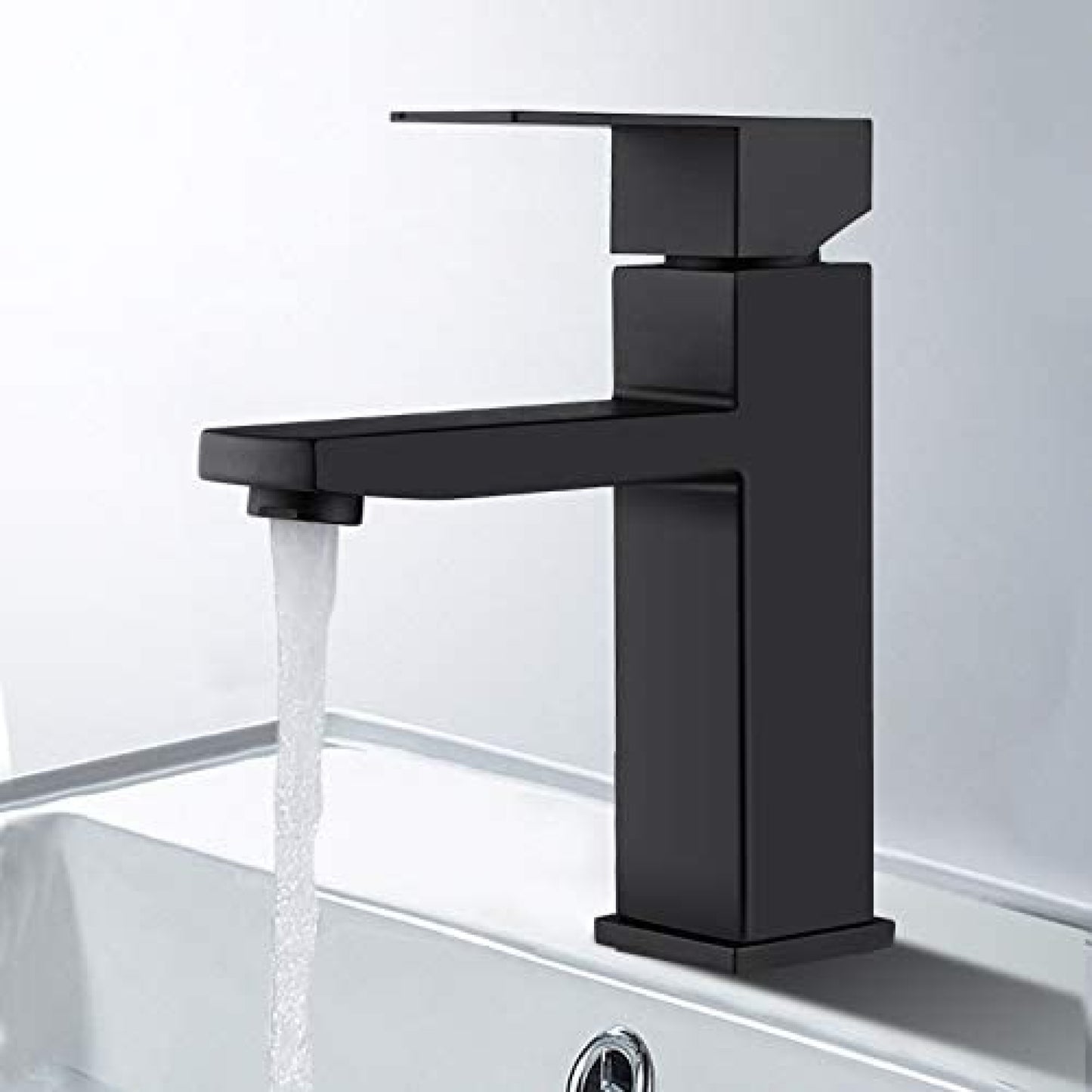 1 Hole  Black Bathroom Sink Faucet Black Lead Free Brass