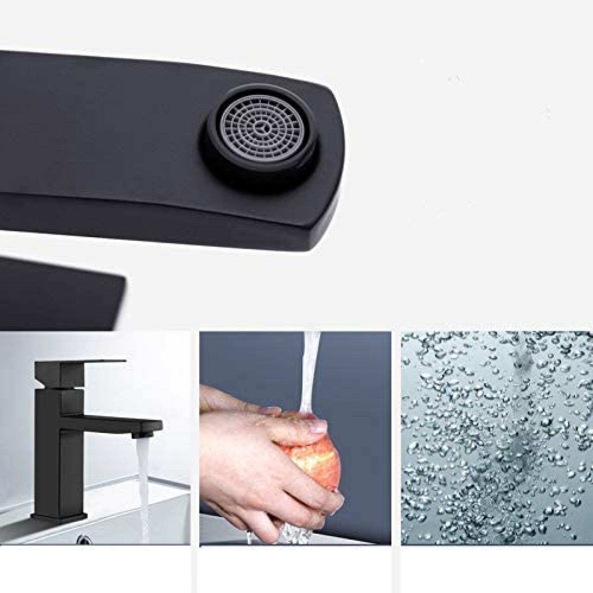 1 Hole  Black Bathroom Sink Faucet Black Lead Free Brass