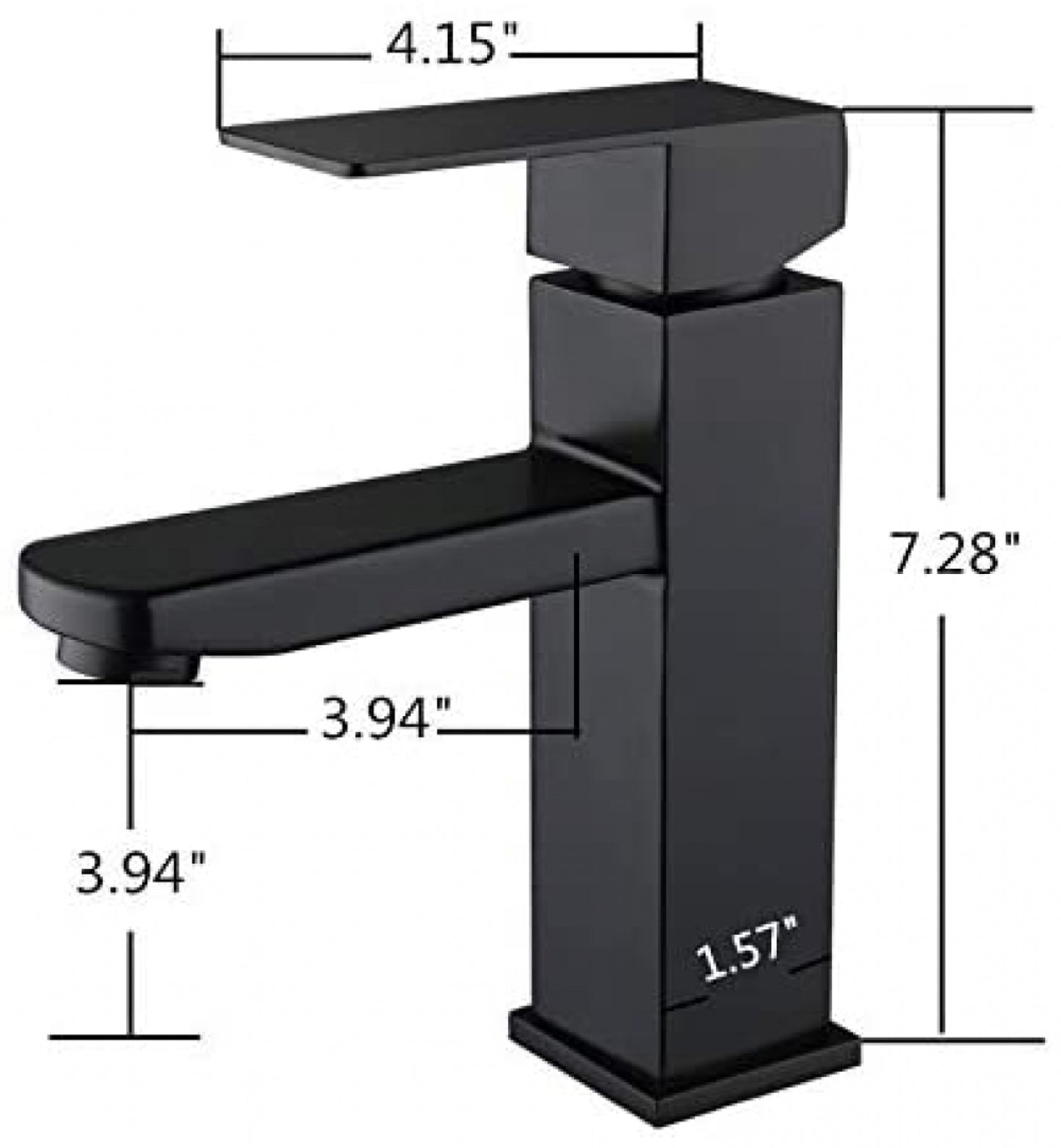 1 Hole  Black Bathroom Sink Faucet Black Lead Free Brass