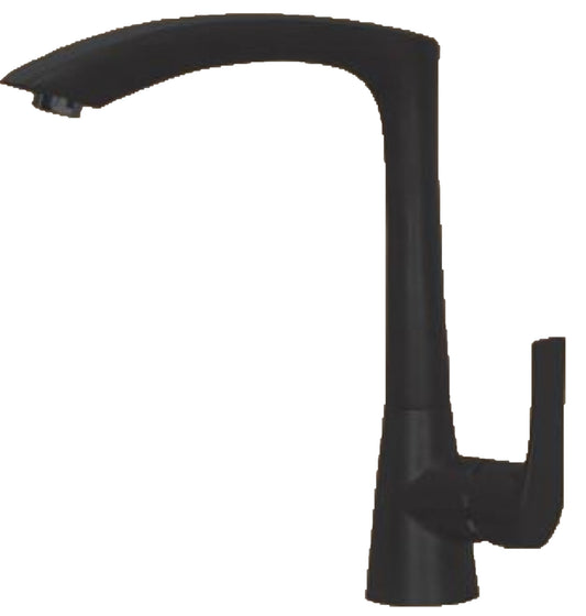 1 Hole  Black Kitchen Sink Faucet Black Stainless Steel