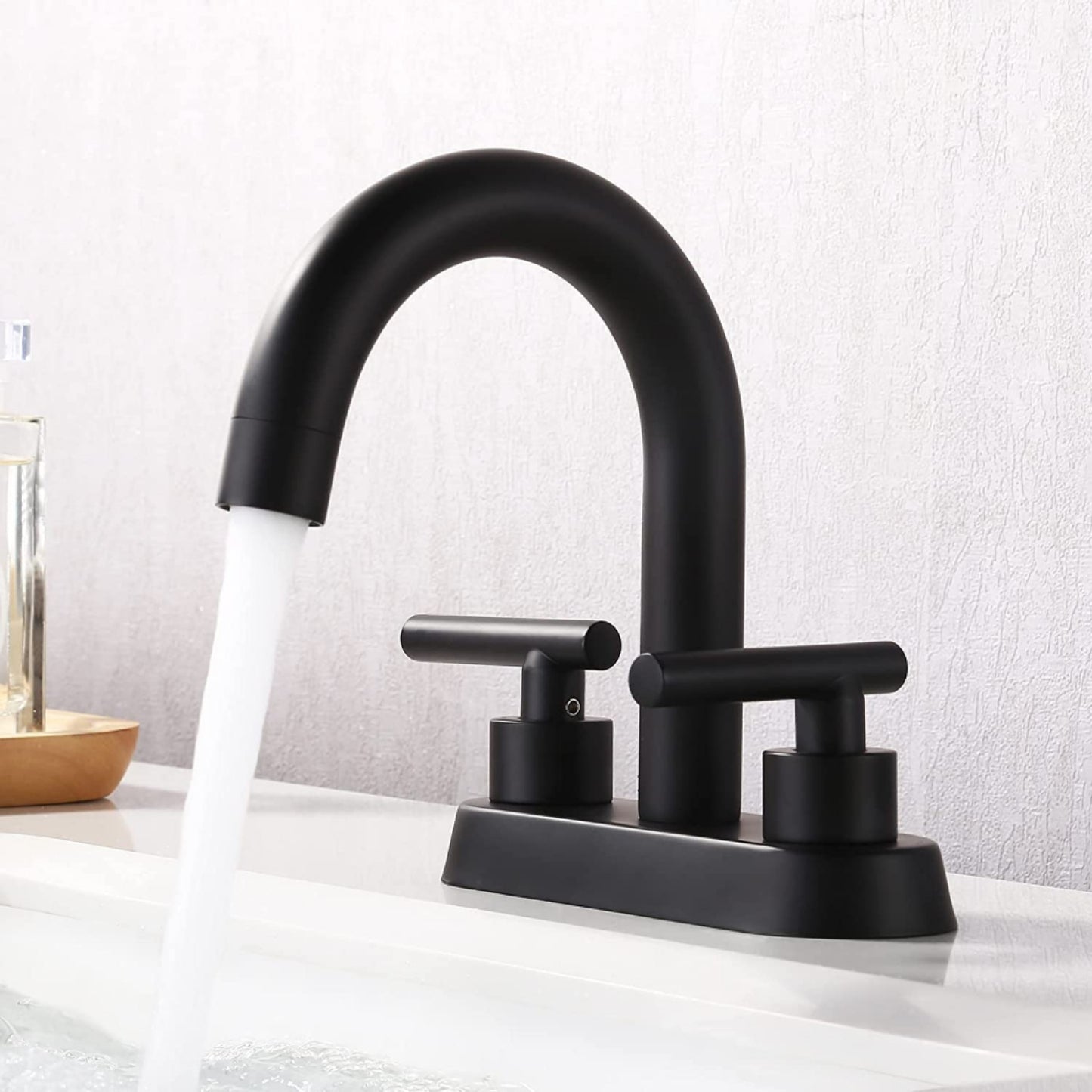 3H4-in. CUPC Brass Bathroom Sink Faucet Black Lead Free Brass