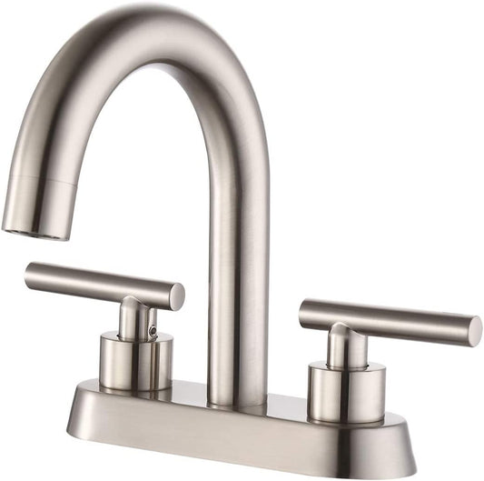 3H4-in. CUPC Brass Bathroom Sink Faucet Brushed Nickel Lead Free Brass