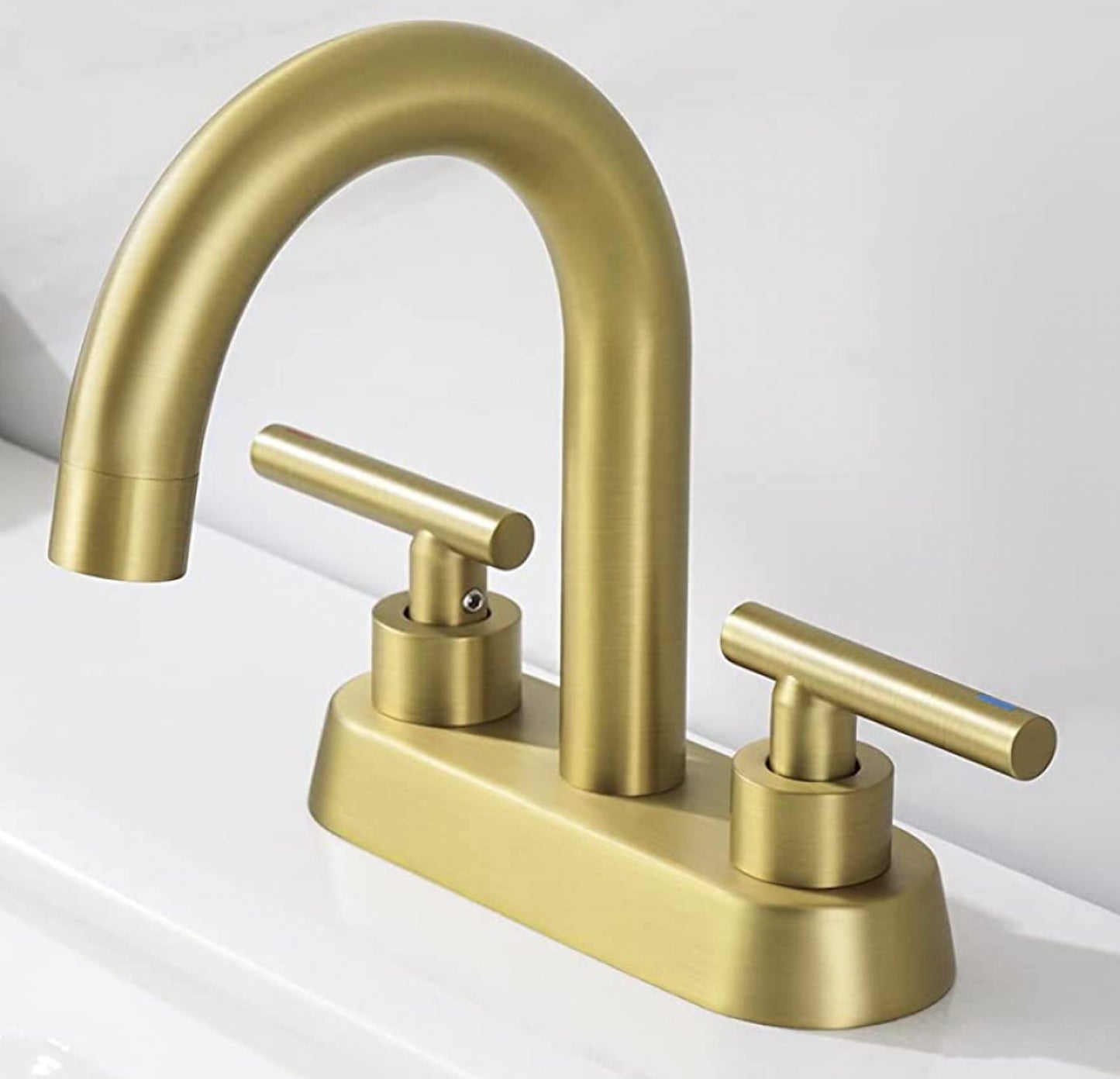 3H4-in. CUPC Brass Bathroom Sink Faucet Brushed Brass Lead Free Brass