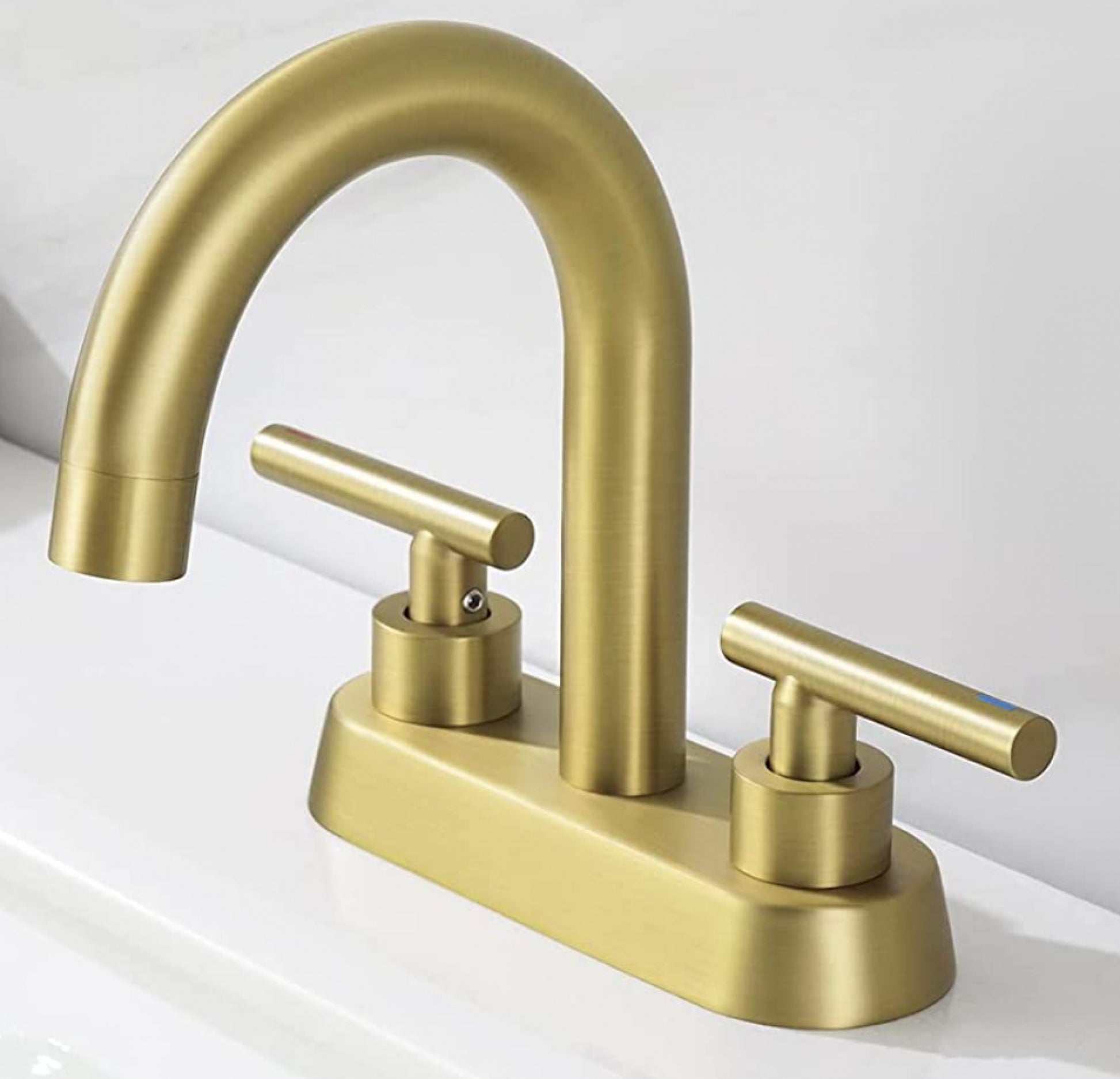 3H4-in. CUPC Brass Bathroom Sink Faucet Brushed Brass Lead Free Brass