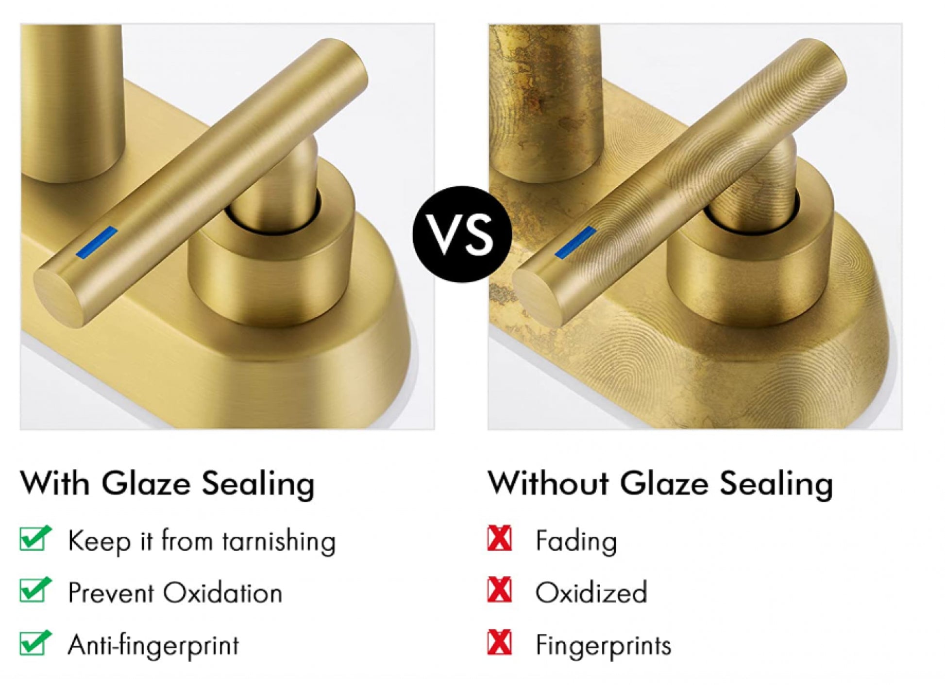 3H4-in. CUPC Brass Bathroom Sink Faucet Brushed Brass Lead Free Brass