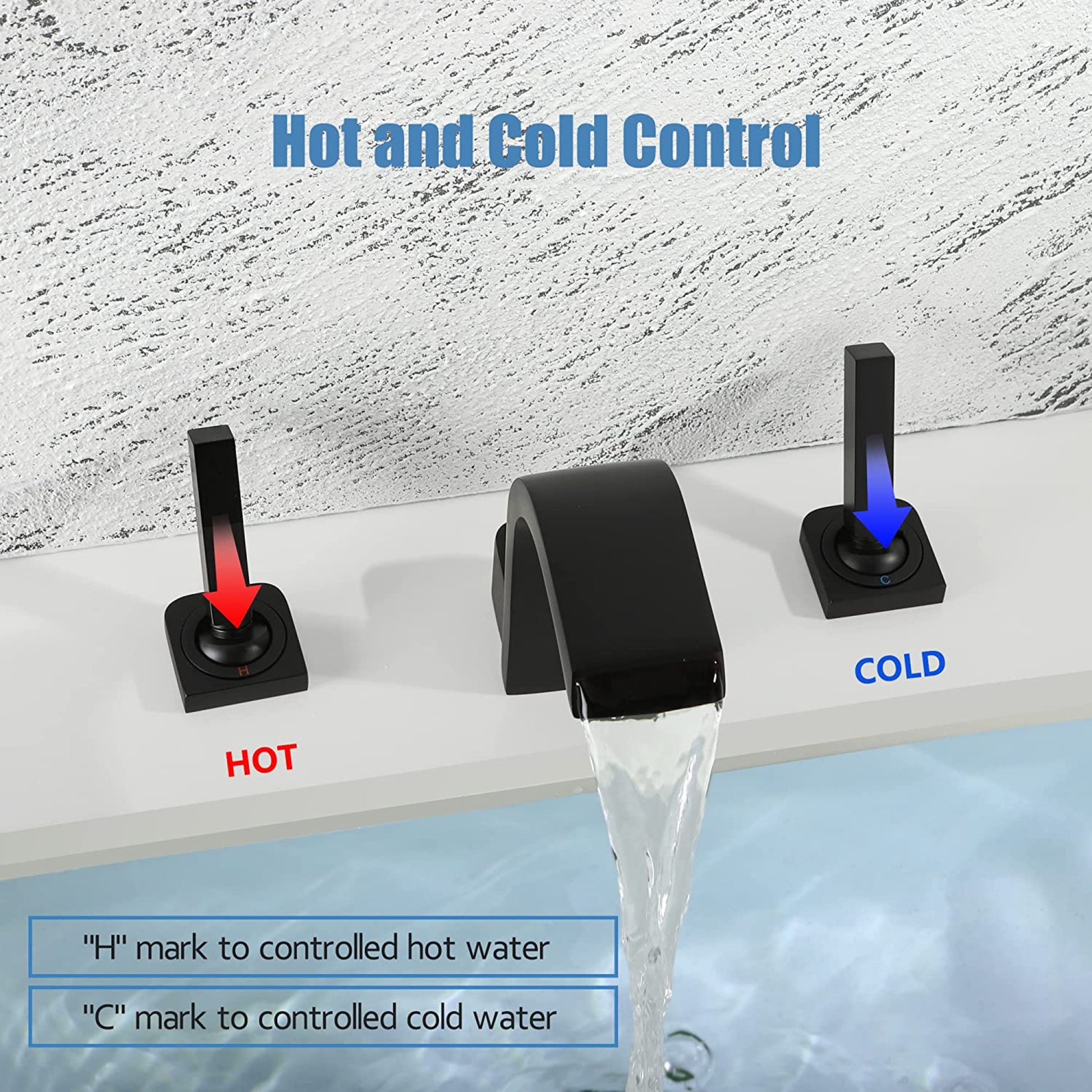 3H8-in.  Black Bathroom Sink Faucet Black Brass