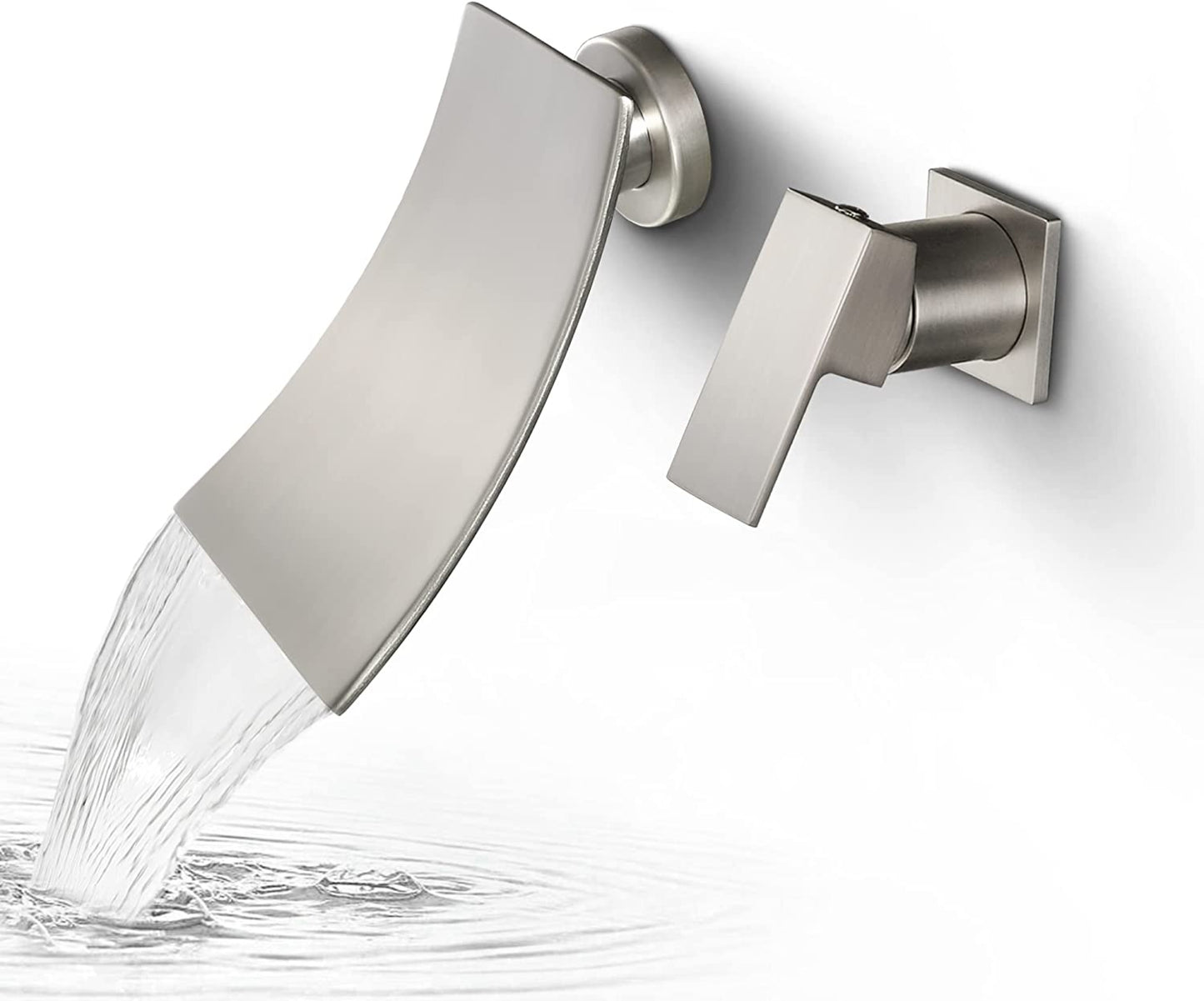 2 Hole  Brushed Bathroom Sink Faucet Brushed Nickel Brass