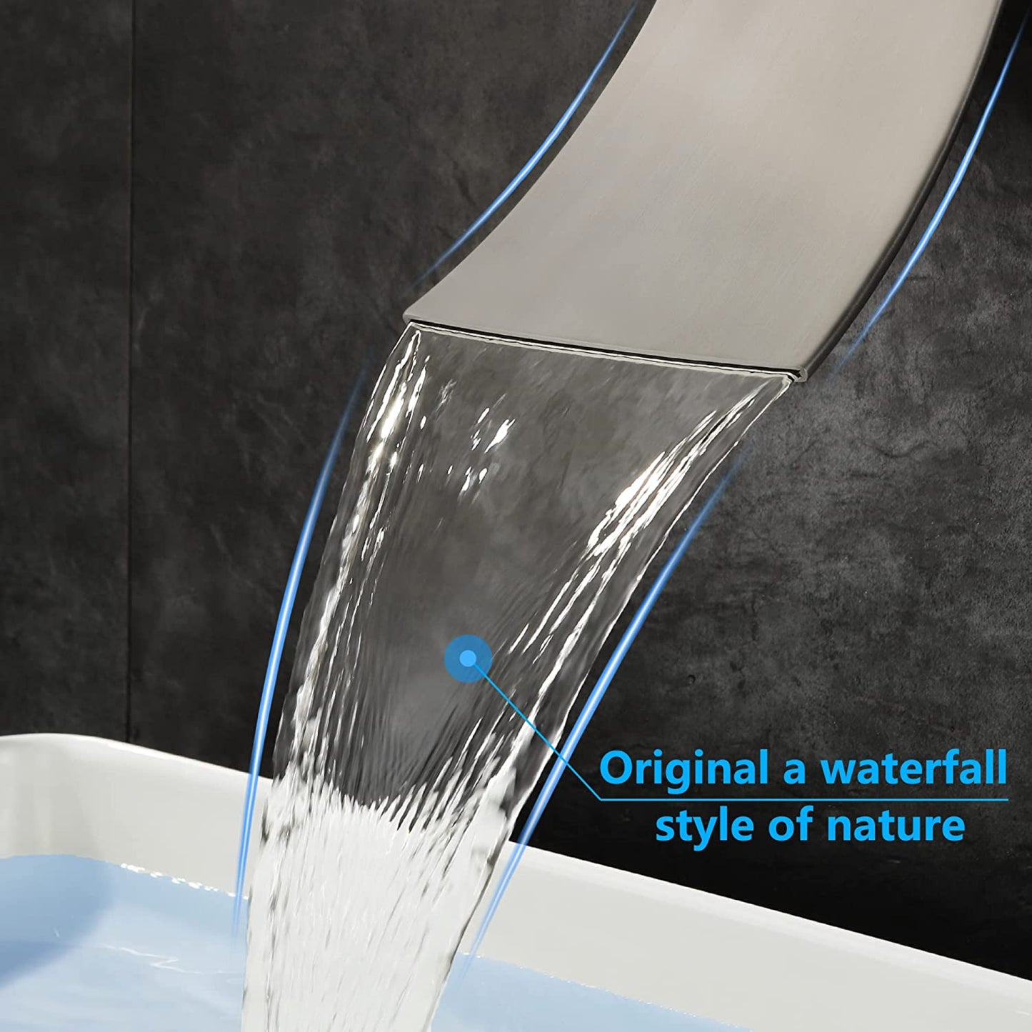 2 Hole  Brushed Bathroom Sink Faucet Brushed Nickel Brass