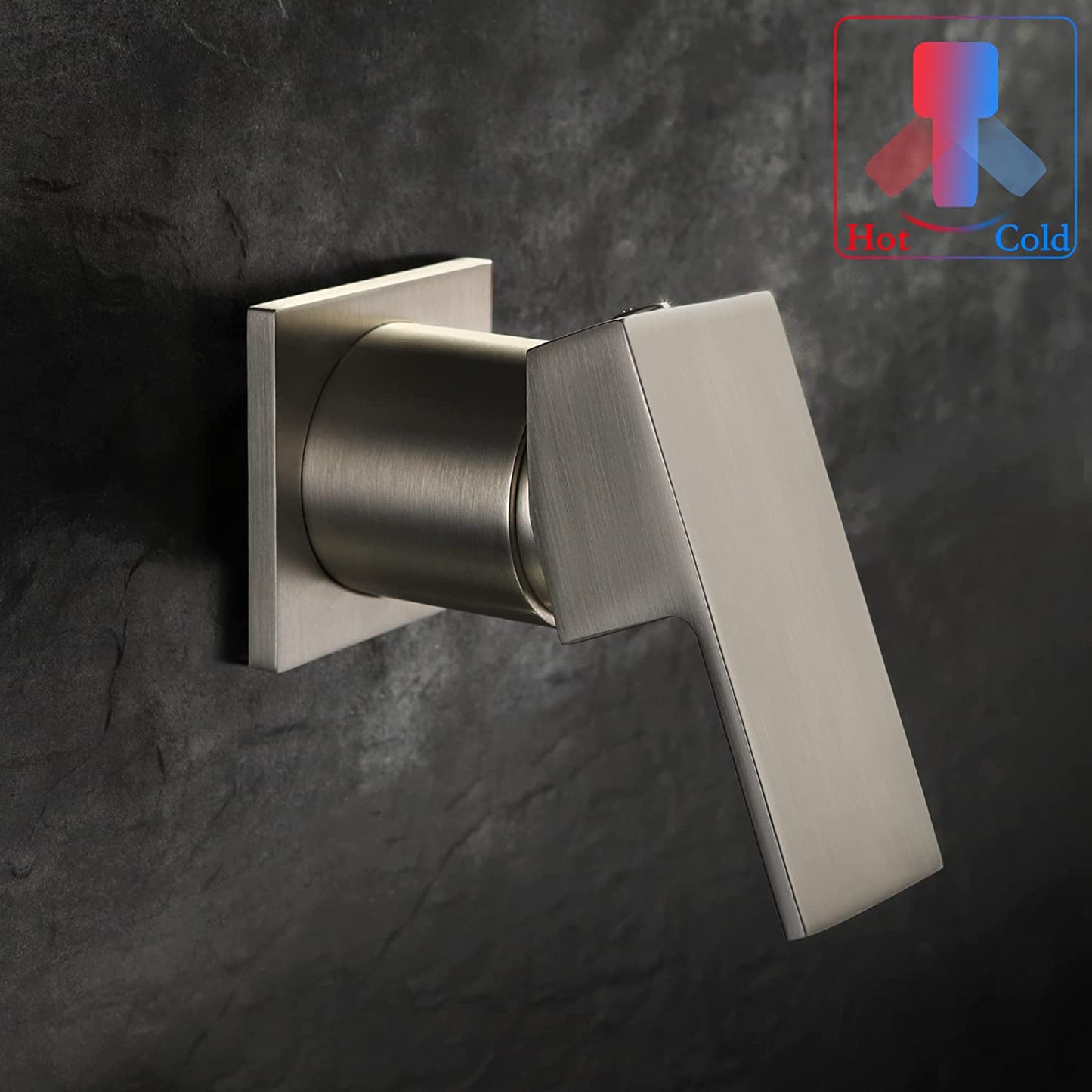 2 Hole  Brushed Bathroom Sink Faucet Brushed Nickel Brass