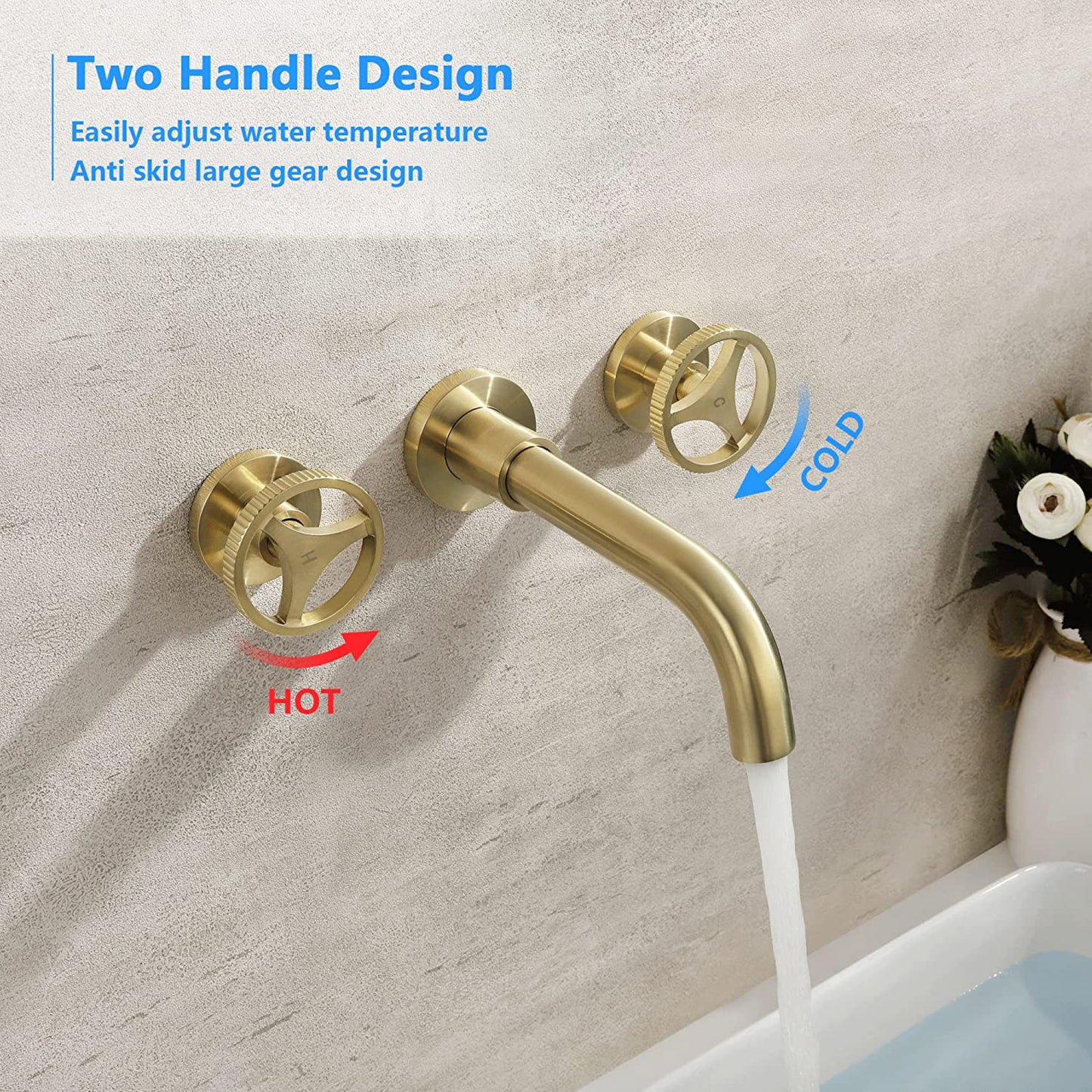 3H8-in.  Brushed Bathroom Sink Faucet Gold Brass
