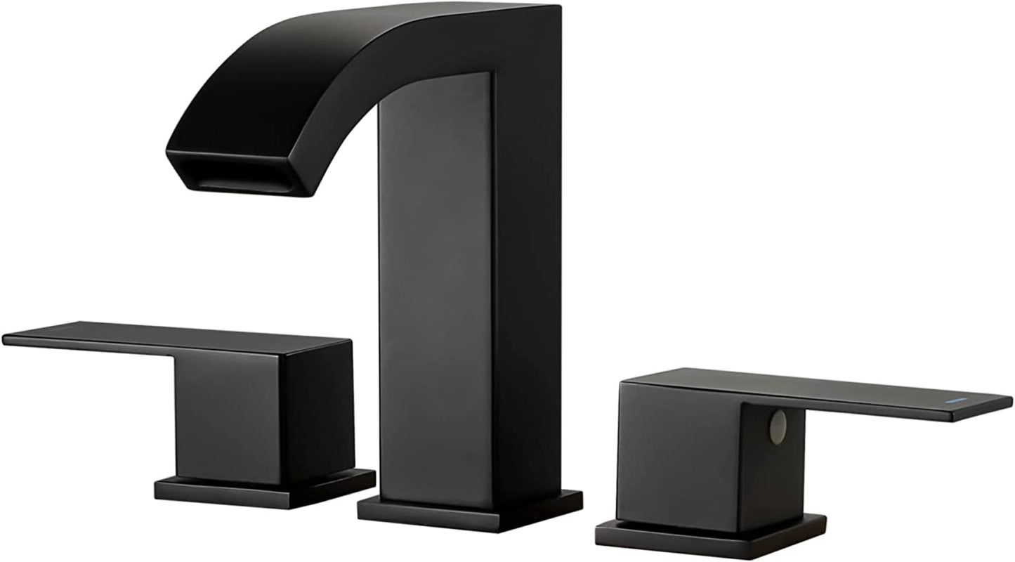 3H8-in.  Matte Bathroom Sink Faucet Black Stainless Steel