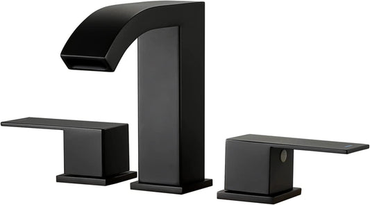 3H8-in.  Matte Bathroom Sink Faucet Black Stainless Steel