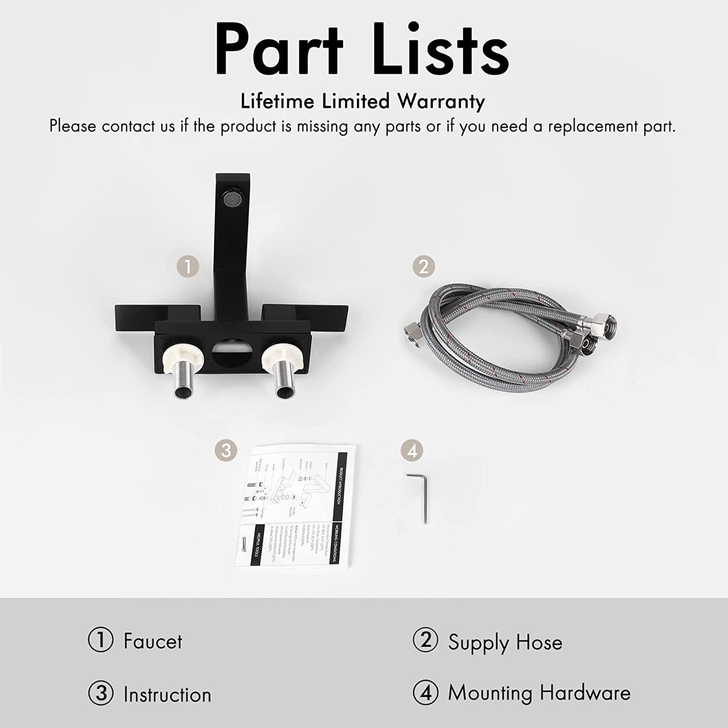 3H4-in.  Matte Bathroom Sink Faucet Black Stainless Steel