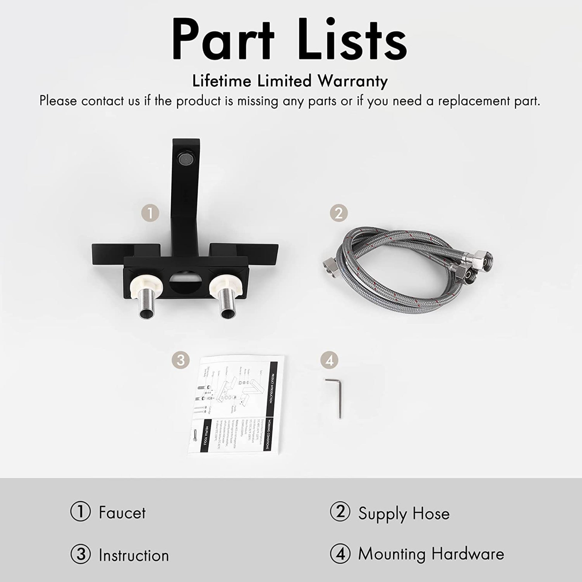 3H4-in.  Matte Bathroom Sink Faucet Black Stainless Steel