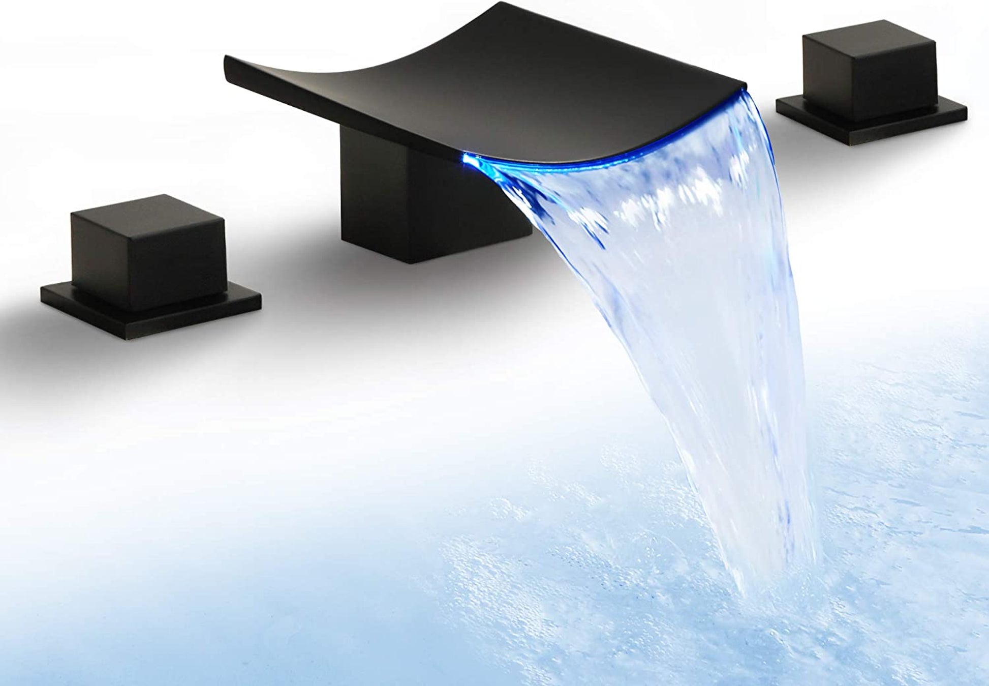 3H8-in.  Black Bathroom Sink Faucet Black Metal