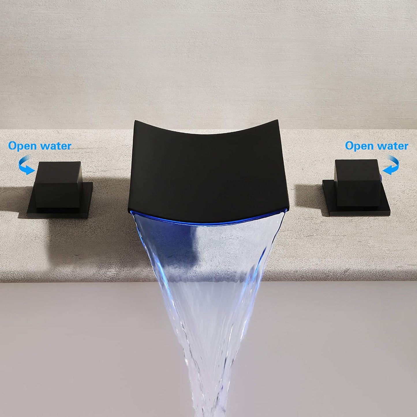 3H8-in.  Black Bathroom Sink Faucet Black Metal