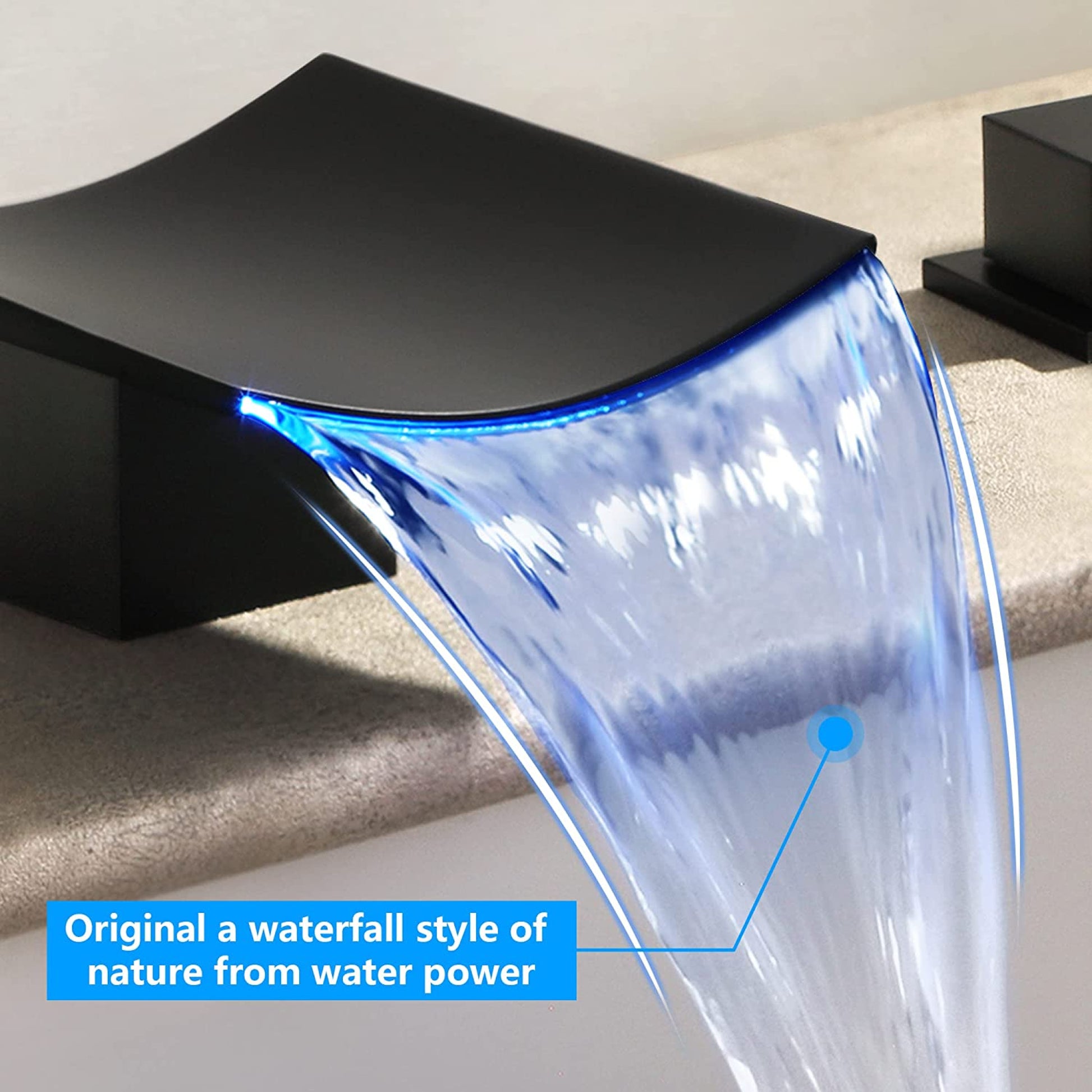 3H8-in.  Black Bathroom Sink Faucet Black Metal