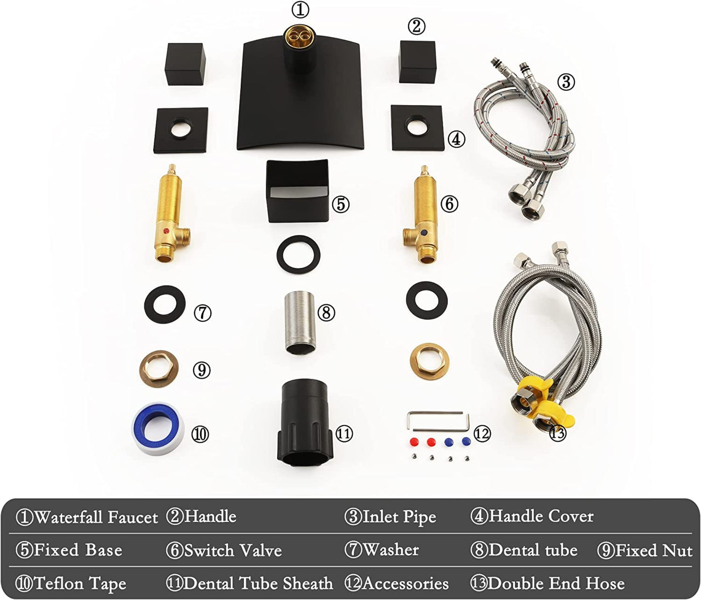 3H8-in.  Black Bathroom Sink Faucet Black Metal