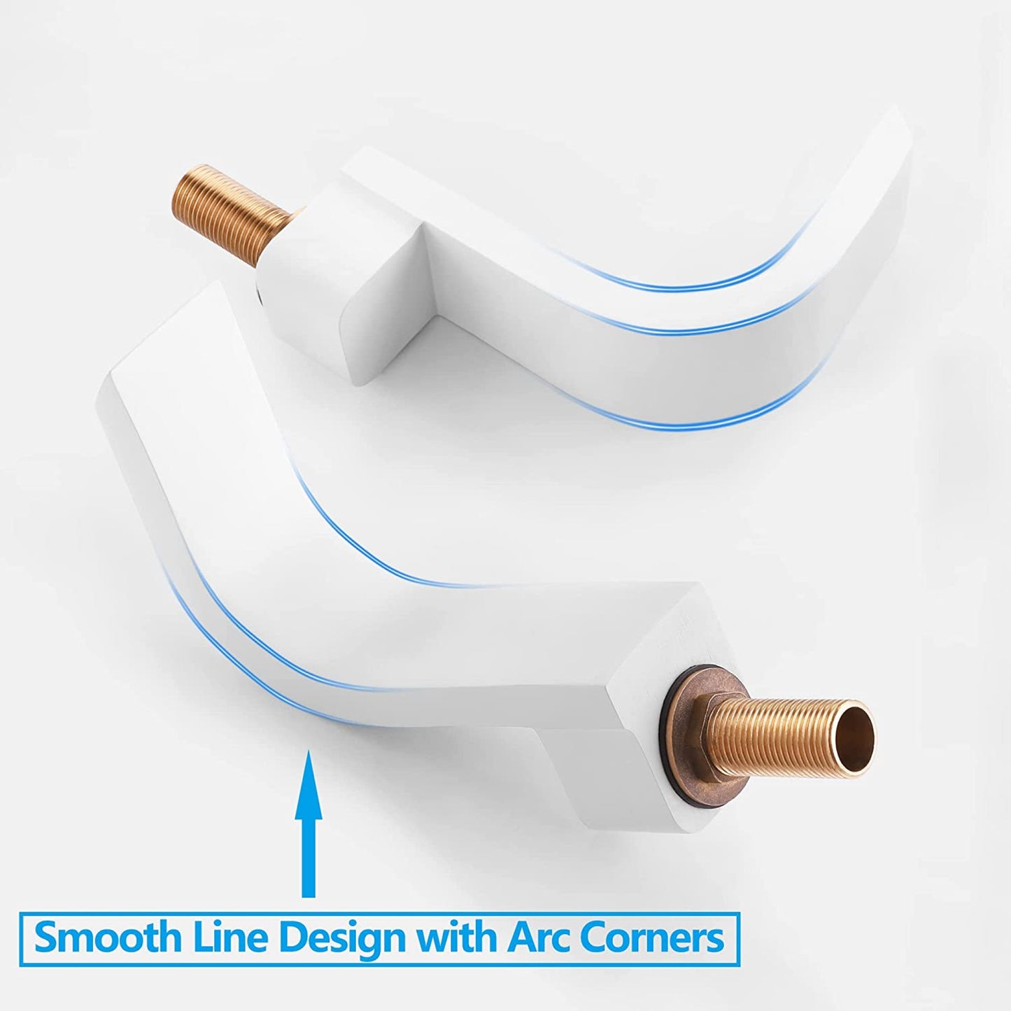 3H8-in.  White Bathroom Sink Faucet White Brass