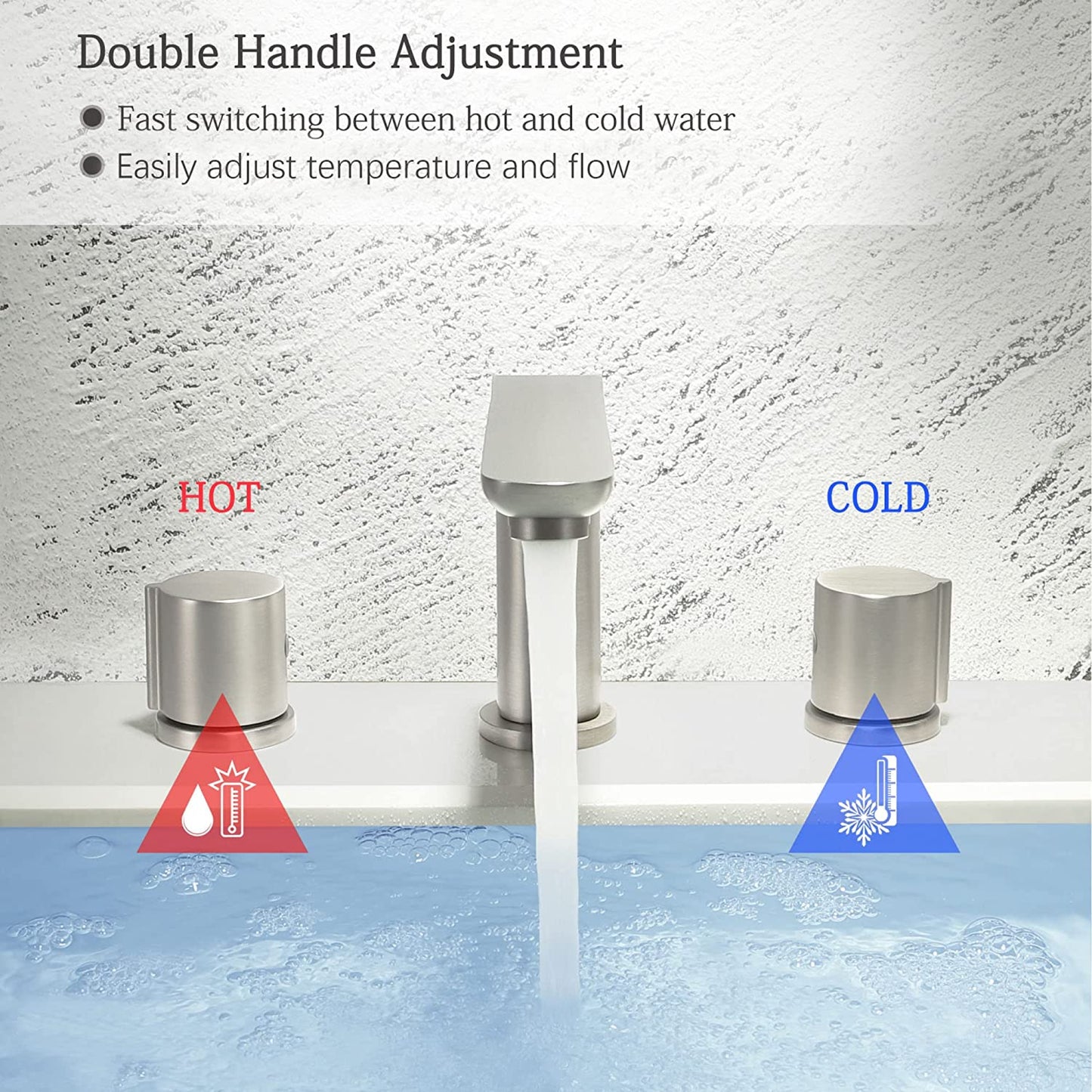 3H8-in.  Brushed Nickel Bathroom Sink Faucet Brushed Nickel Brass