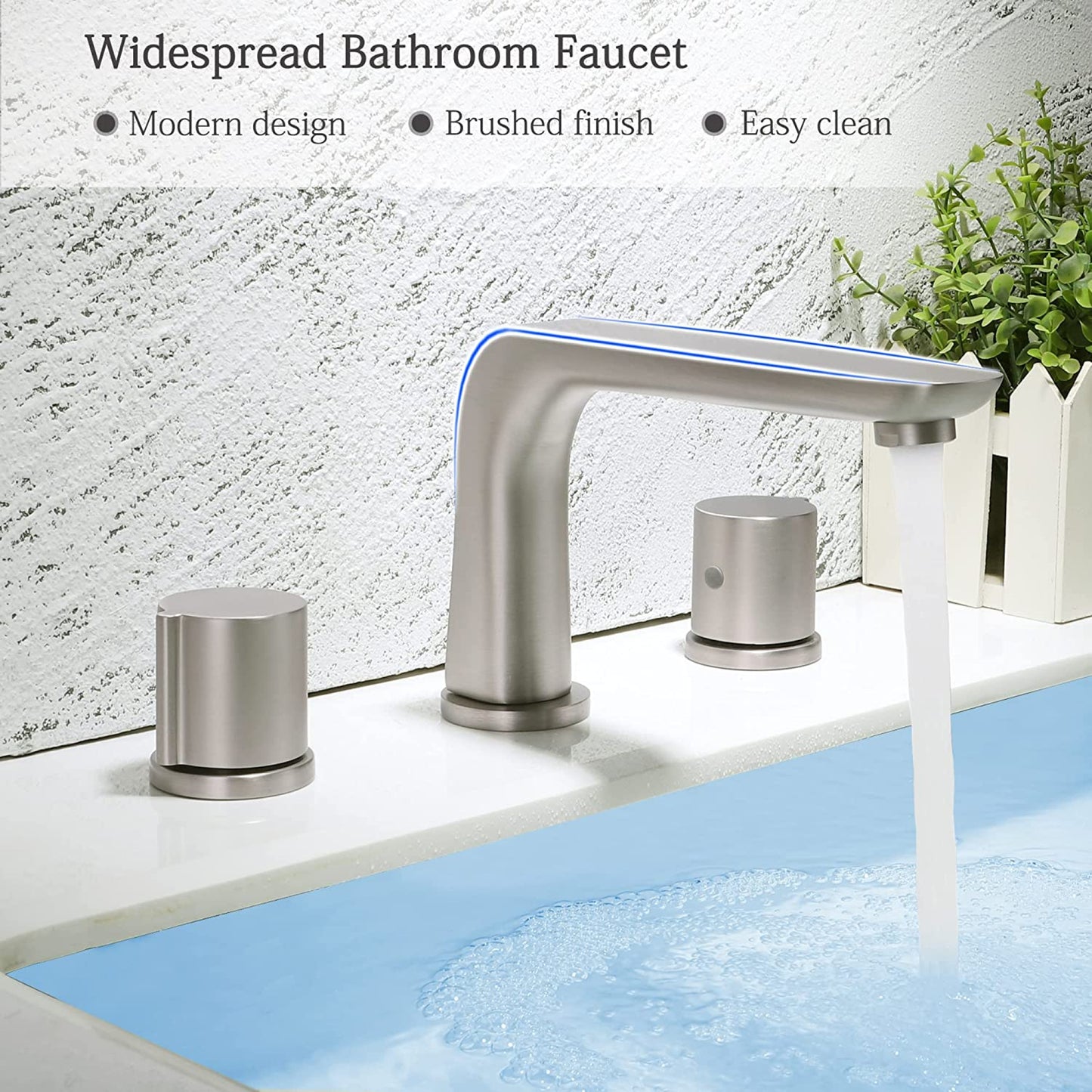 3H8-in.  Brushed Nickel Bathroom Sink Faucet Brushed Nickel Brass