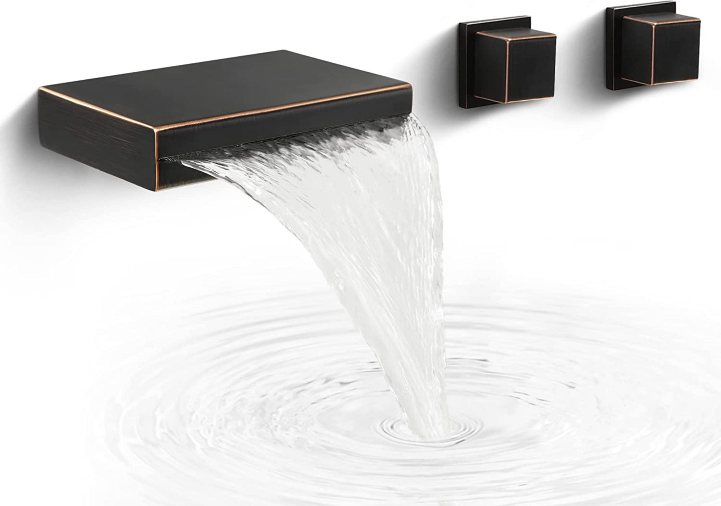 3H8-in.  Black Bathroom Sink Faucet Black Brass