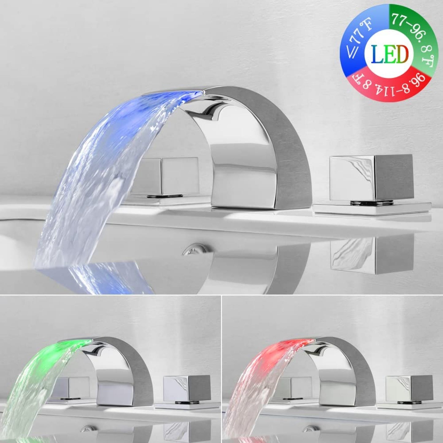 3H8-in.  Chrome Bathroom Sink Faucet Chrome Brass