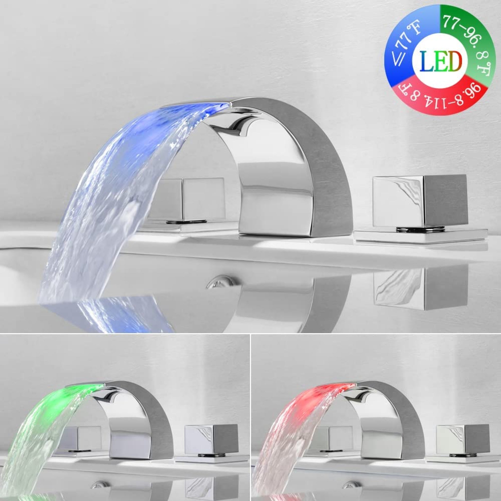 3H8-in.  Chrome Bathroom Sink Faucet Chrome Brass